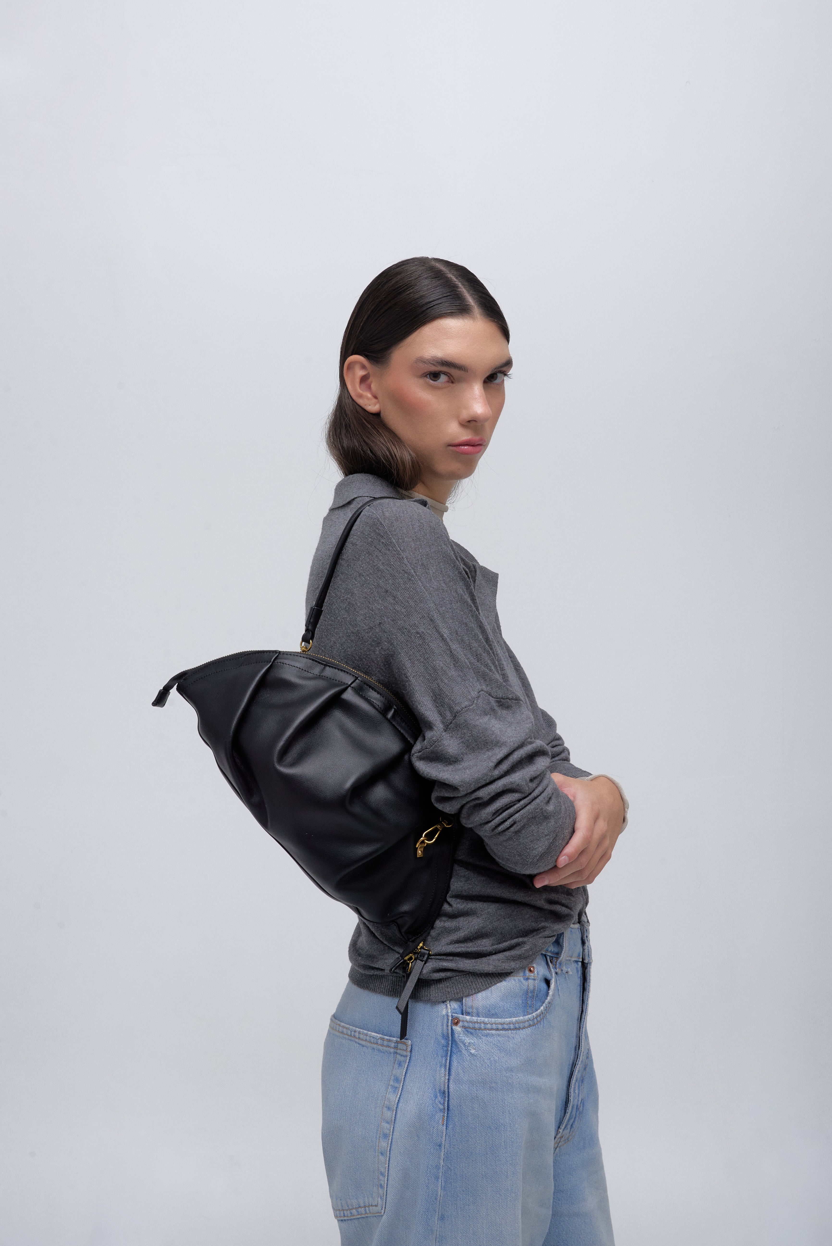 Bolso de Gyoza Grande Negro