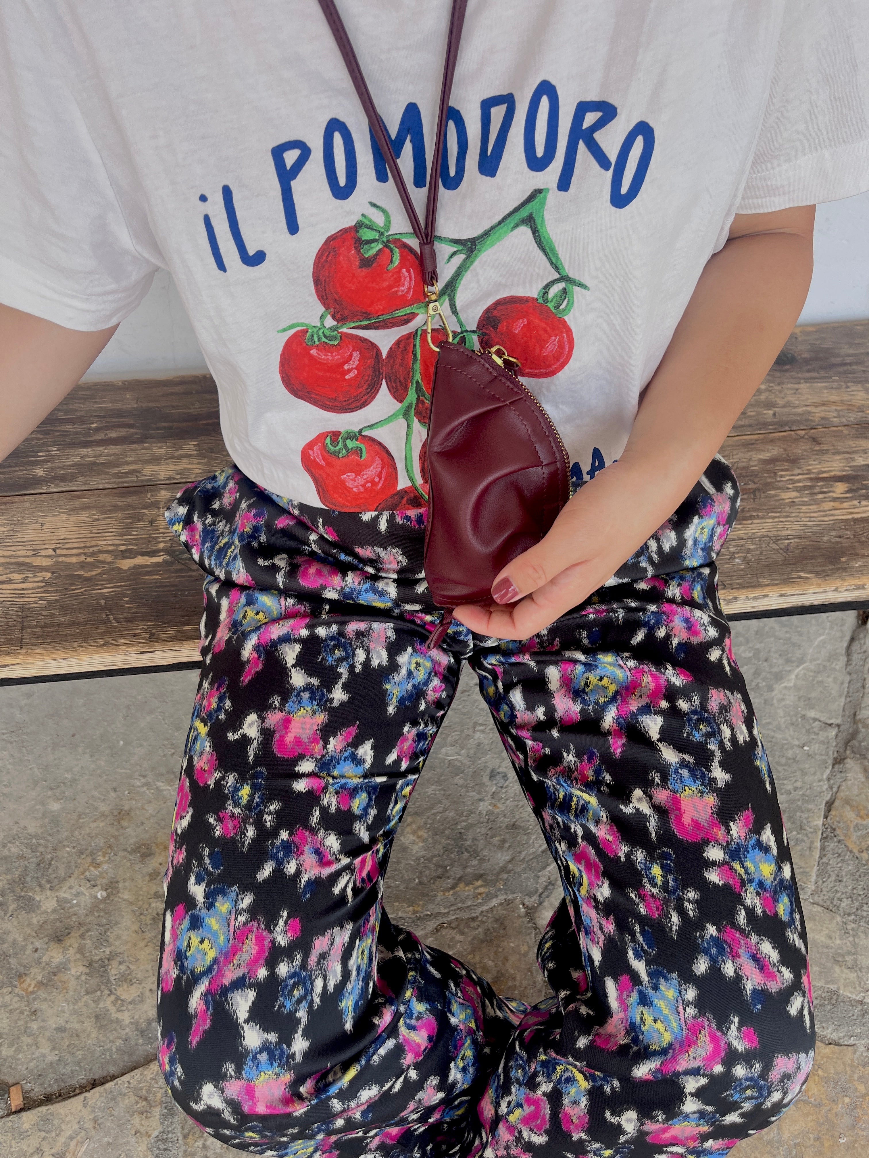 Monedero de gyoza burdeos