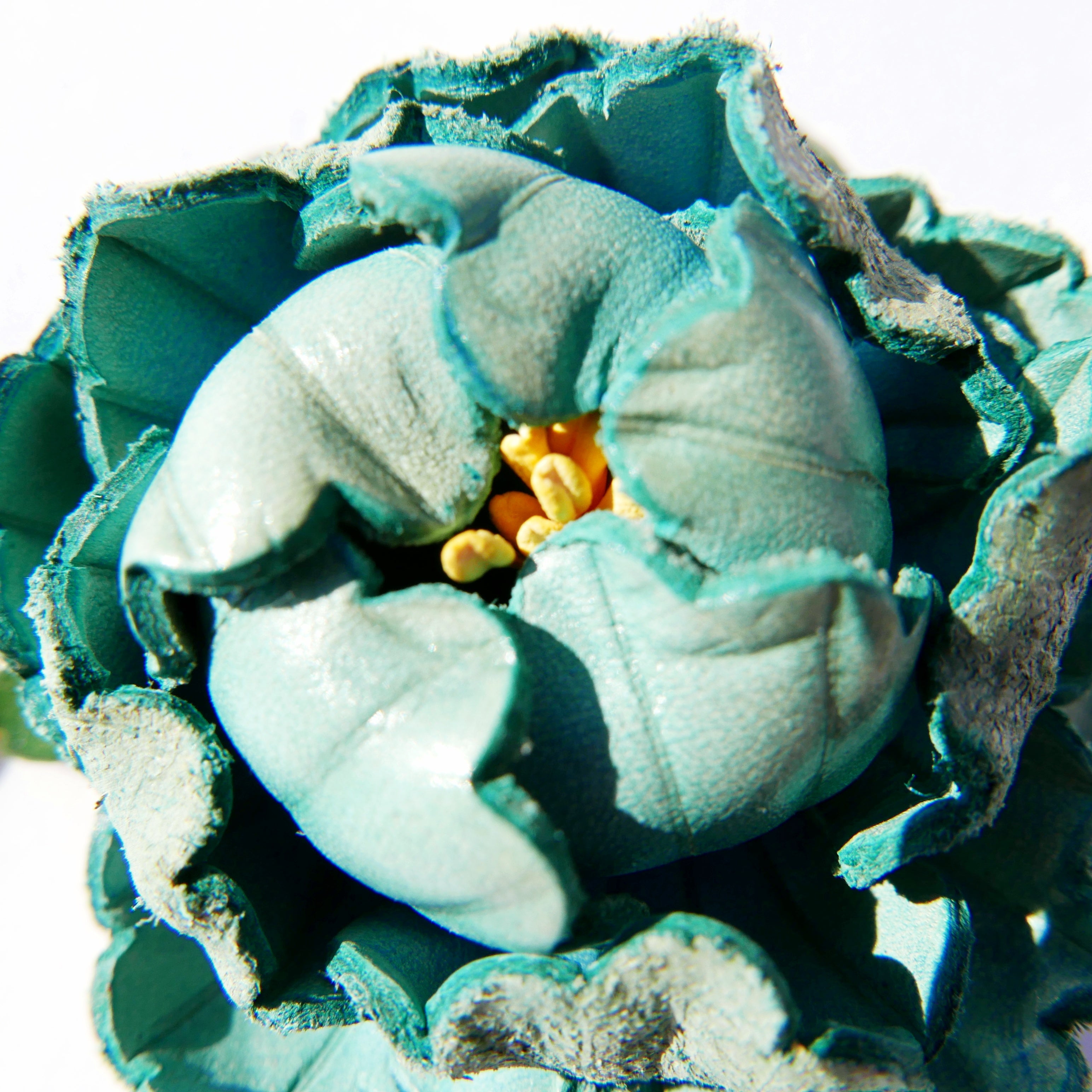 Charm de piel flor Mudan azul