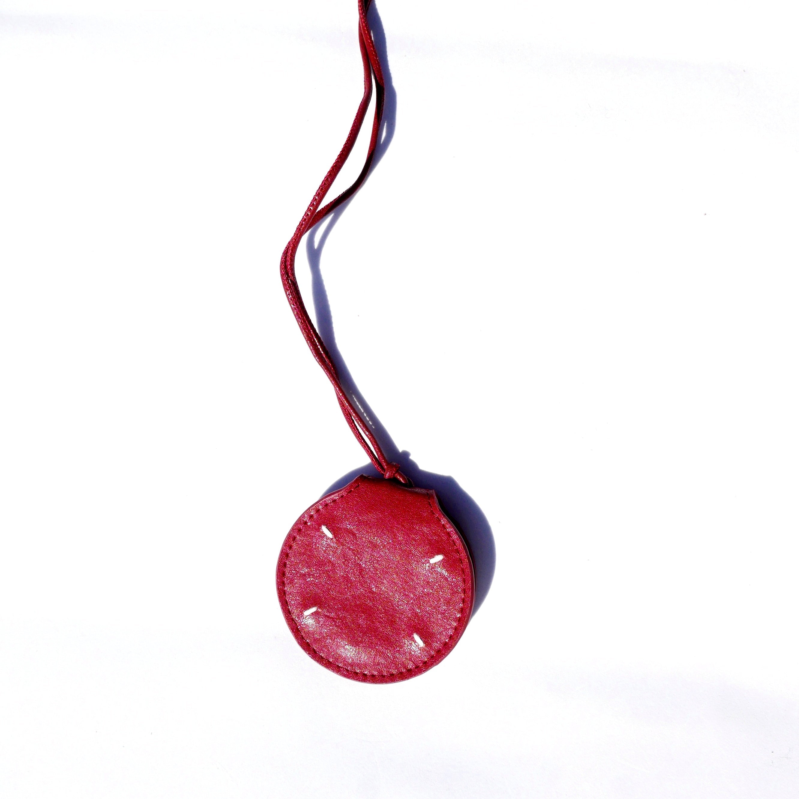 Colgante piel para gafas rojo