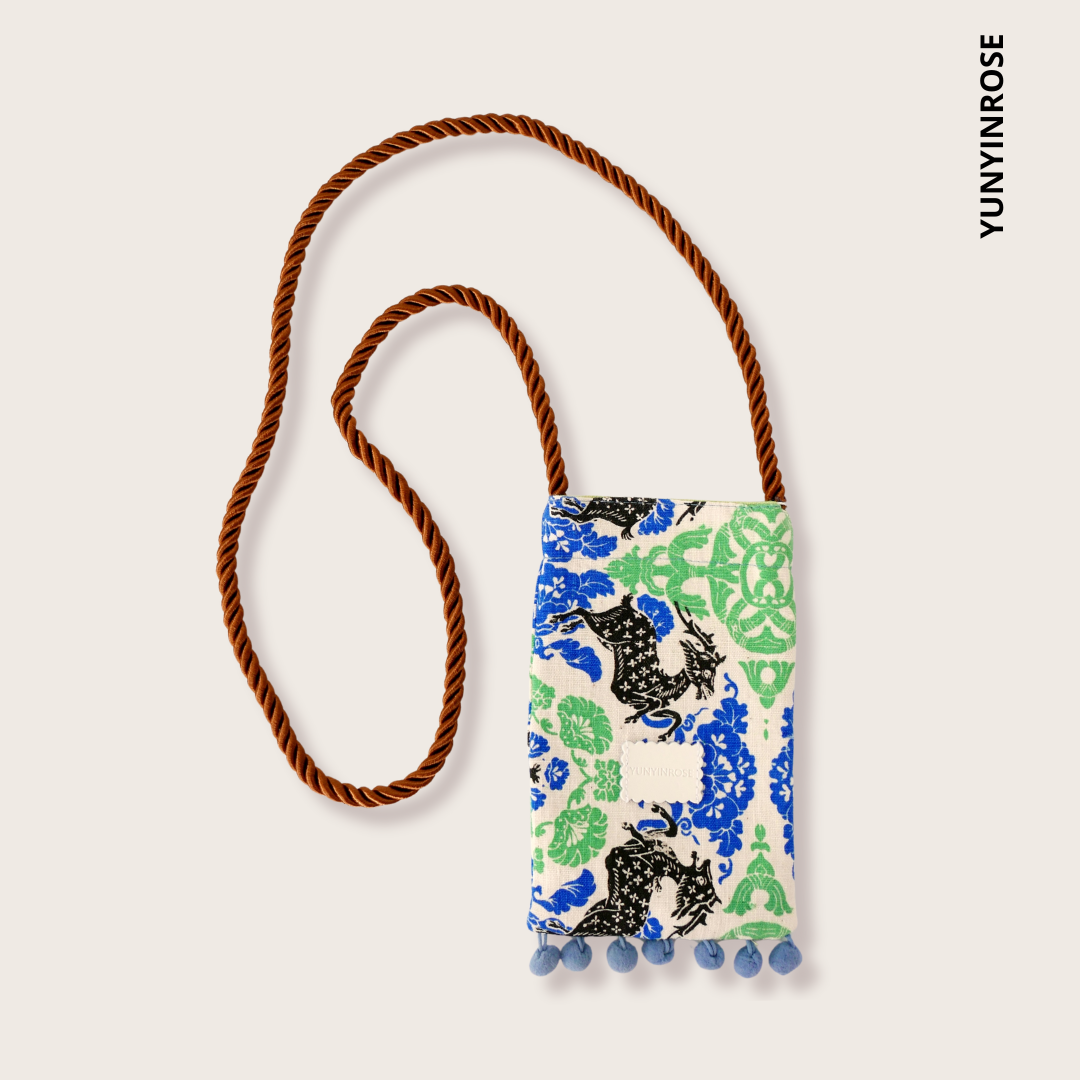 Yunyinrose funda de móvil algodón estampado oriental