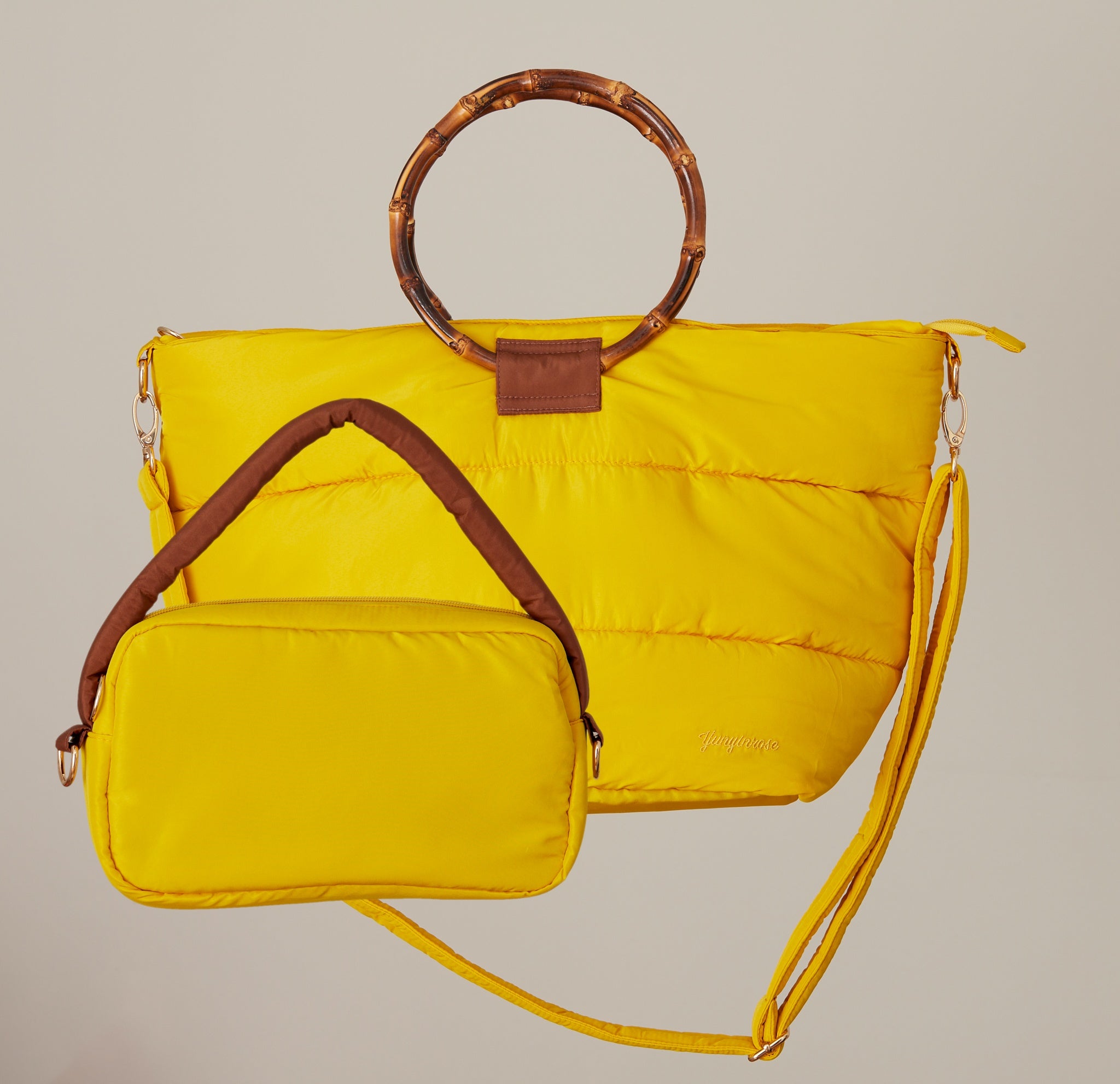 Dana 2 en 1 bolso acolchado amarillo