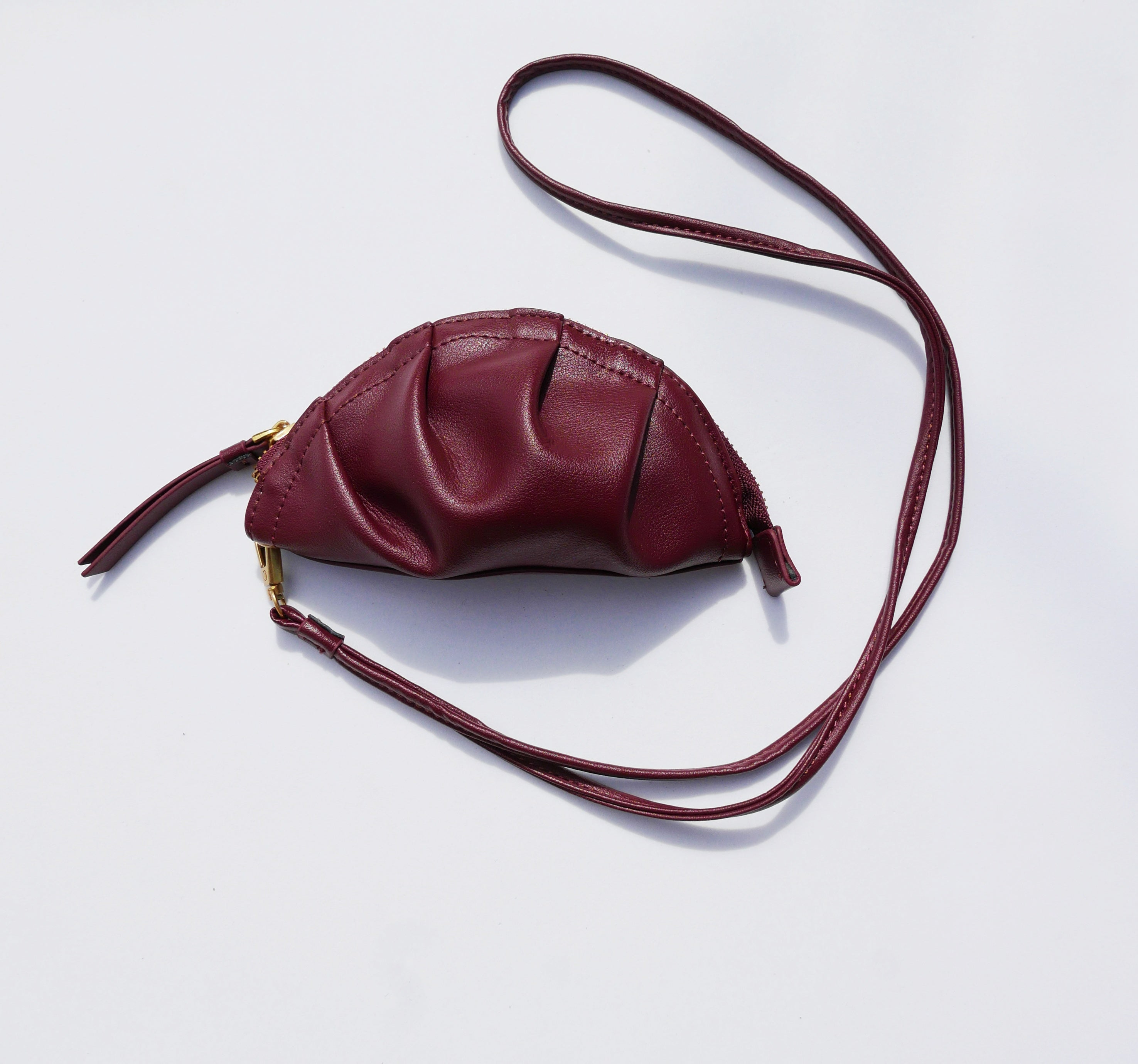 Monedero de gyoza burdeos