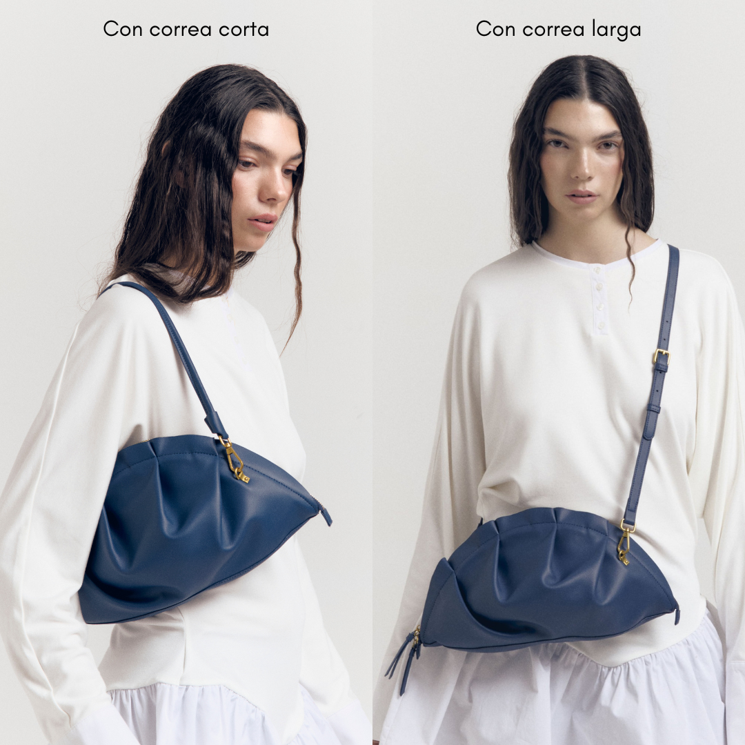 Bolso Gyoza Grande Azul Zafiro