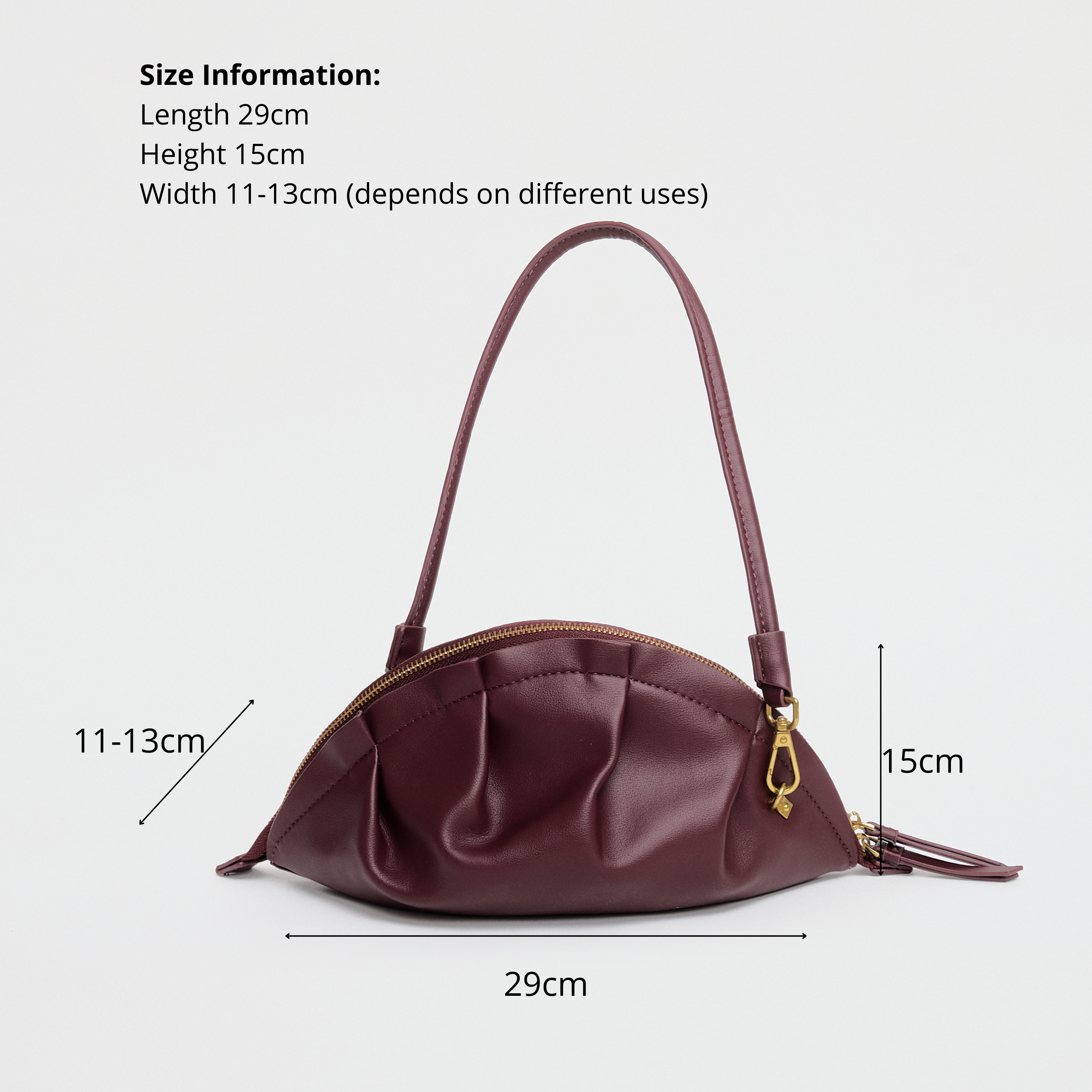 Bolso Gyoza Mediano Burdeos