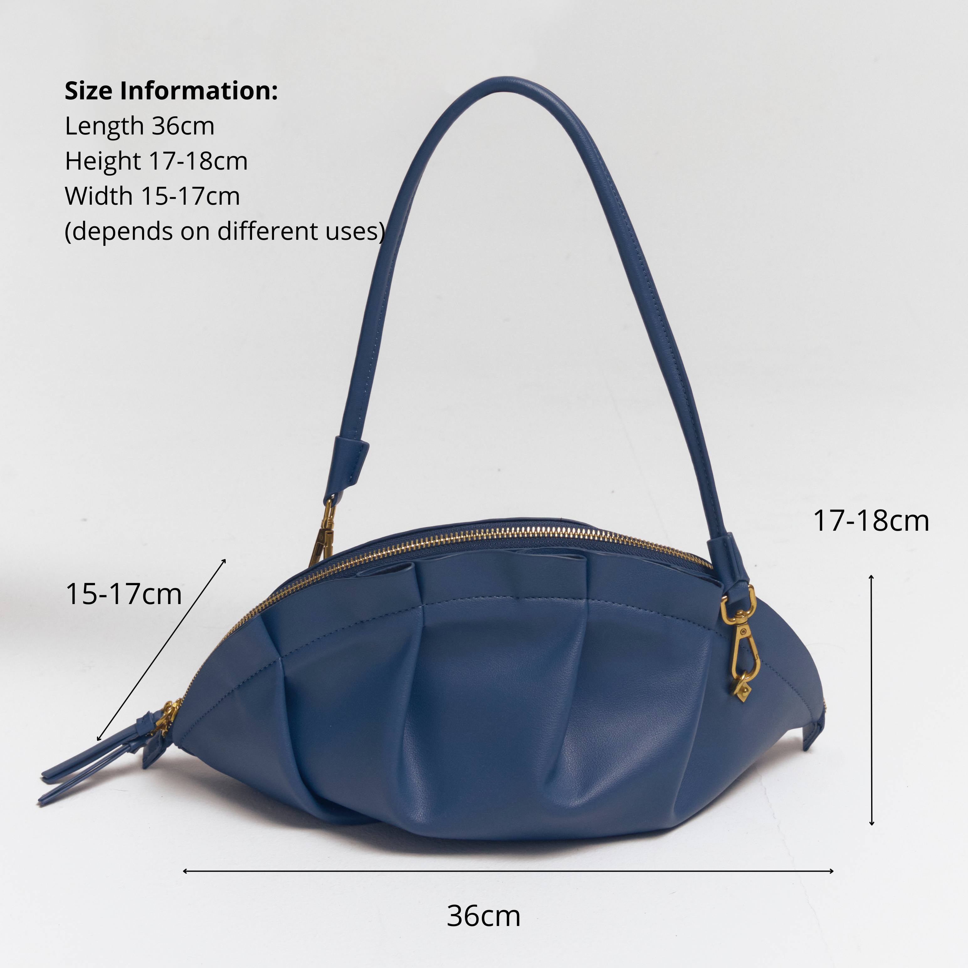 Bolso Gyoza Grande Azul Zafiro