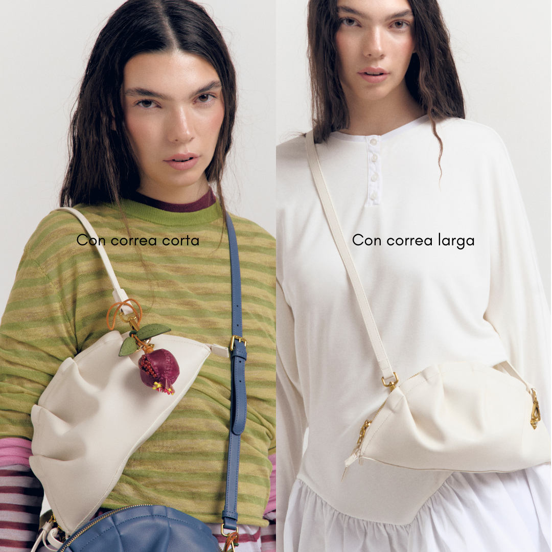 Bolso Gyoza Mediano  Blanco Marfil