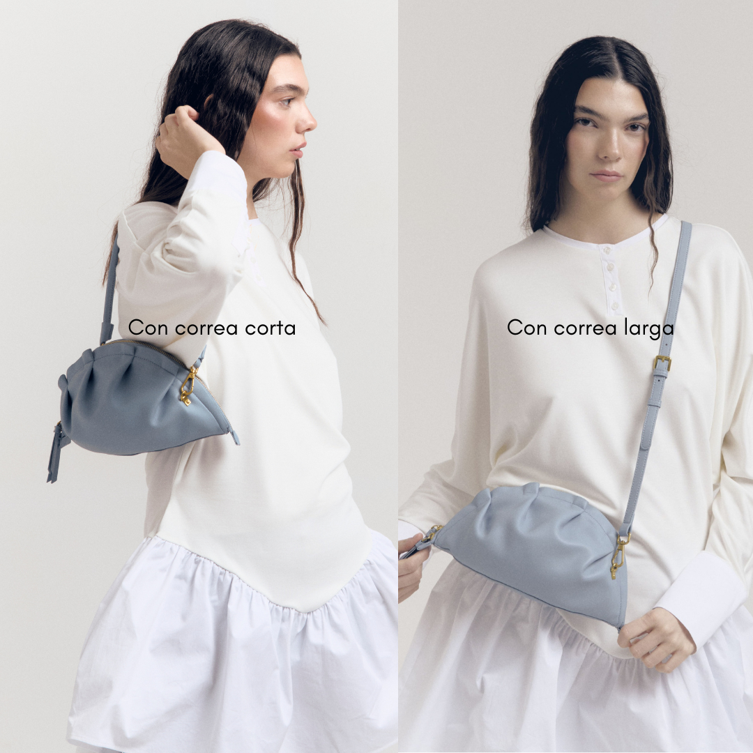 Bolso Gyoza Mediano  Azul Bebé