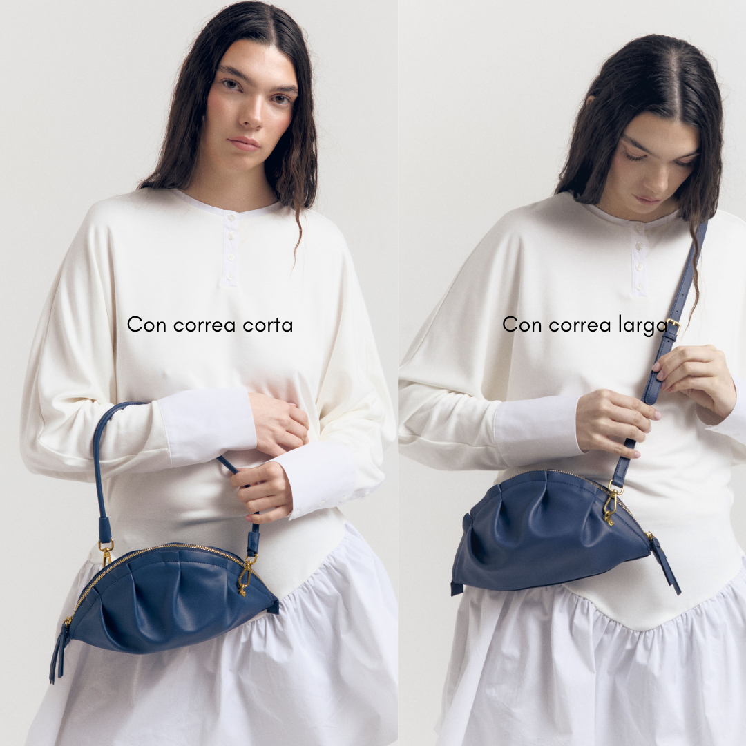 Bolso Gyoza Mediano  Azul Zafiro