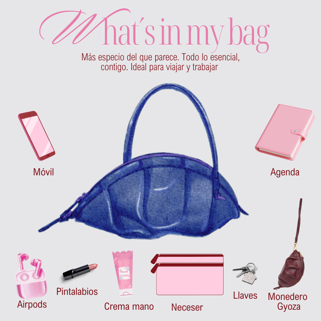 Bolso Gyoza Grande Azul Zafiro