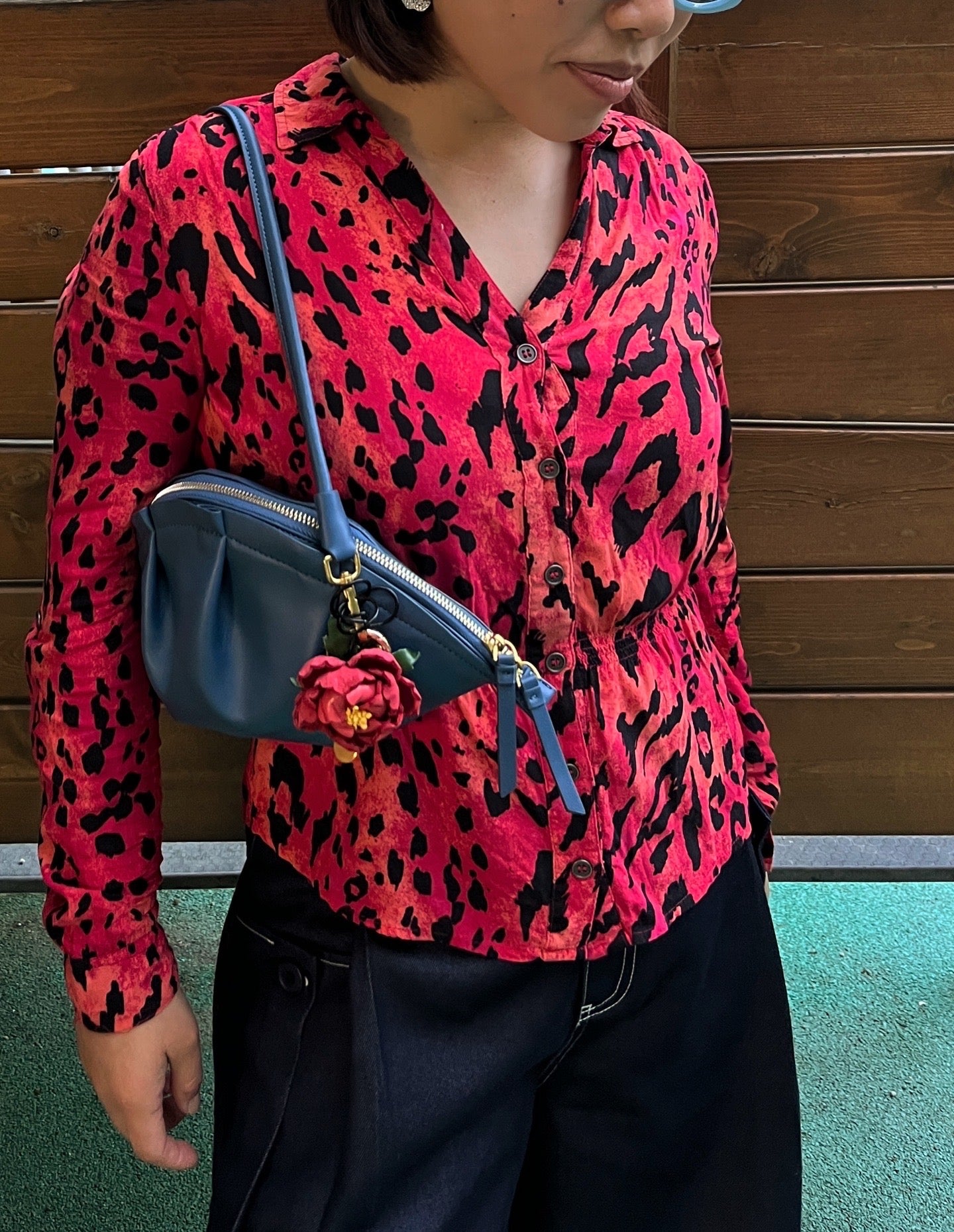 Bolso Gyoza Mediano  Azul Zafiro