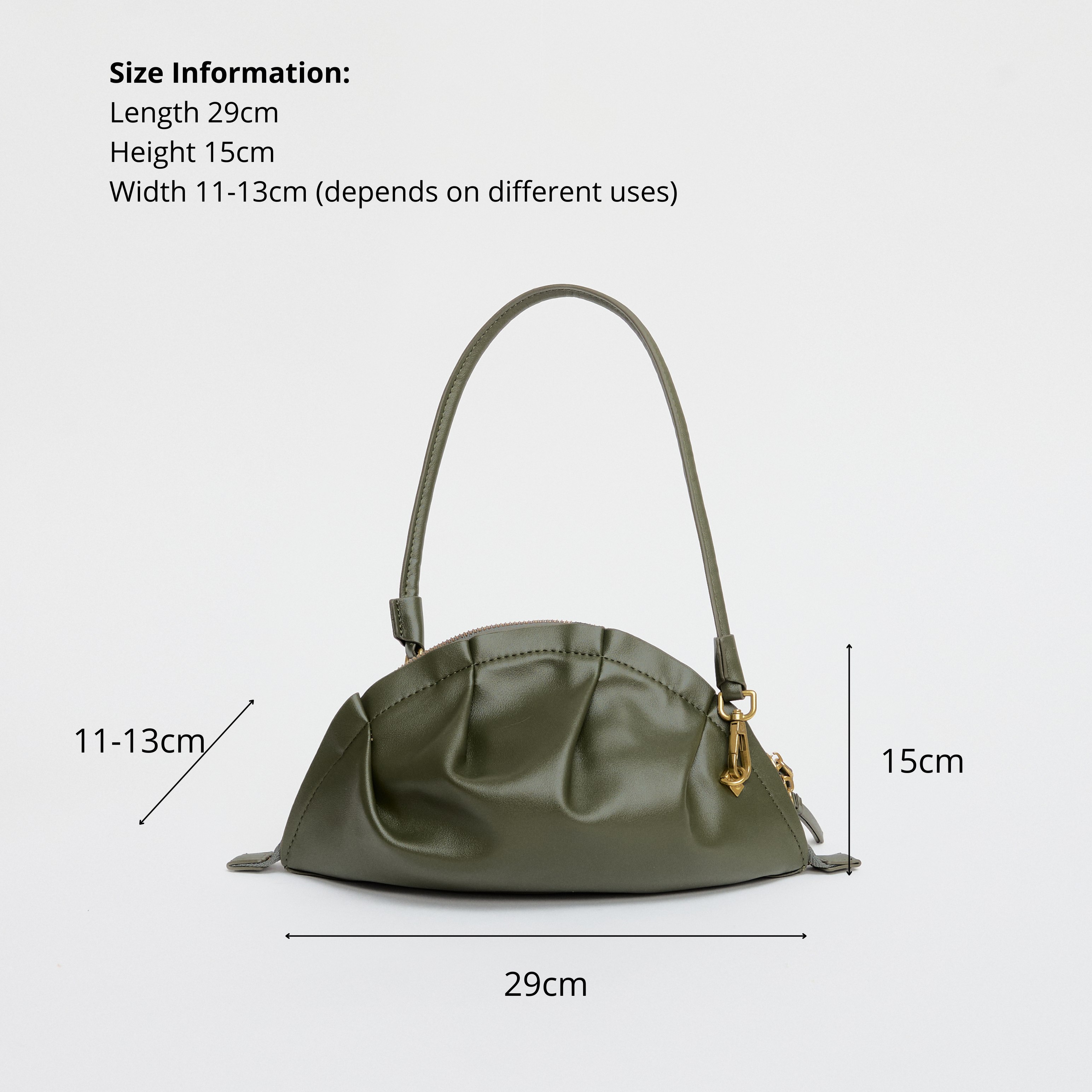 Bolso Gyoza Mediano Verde Kaki