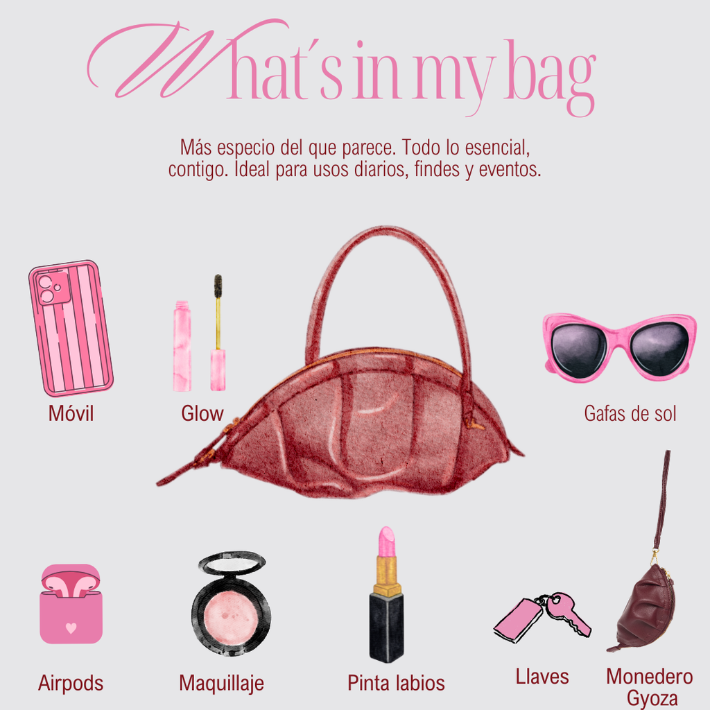 Bolso Gyoza Mediano Burdeos