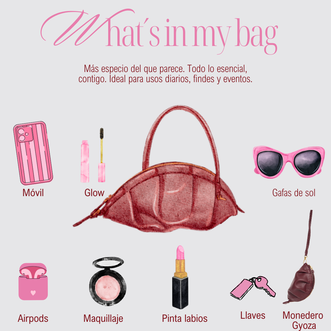 Bolso Gyoza Mediano Burdeos