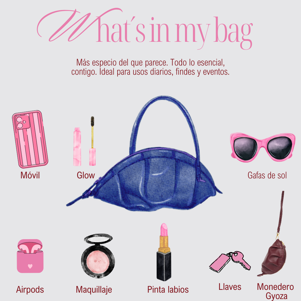 Bolso Gyoza Mediano  Azul Zafiro