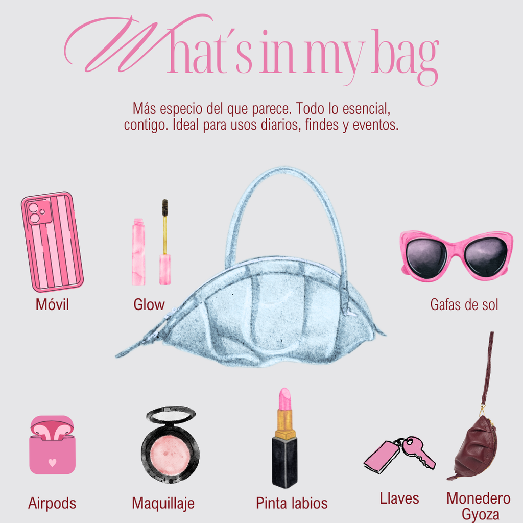 Bolso Gyoza Mediano  Azul Bebé