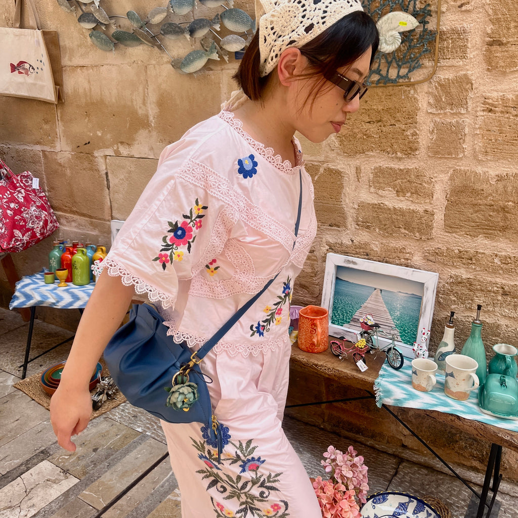 Bolso Gyoza Grande Azul Zafiro