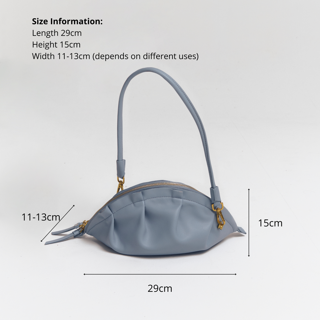 Bolso Gyoza Mediano  Azul Bebé