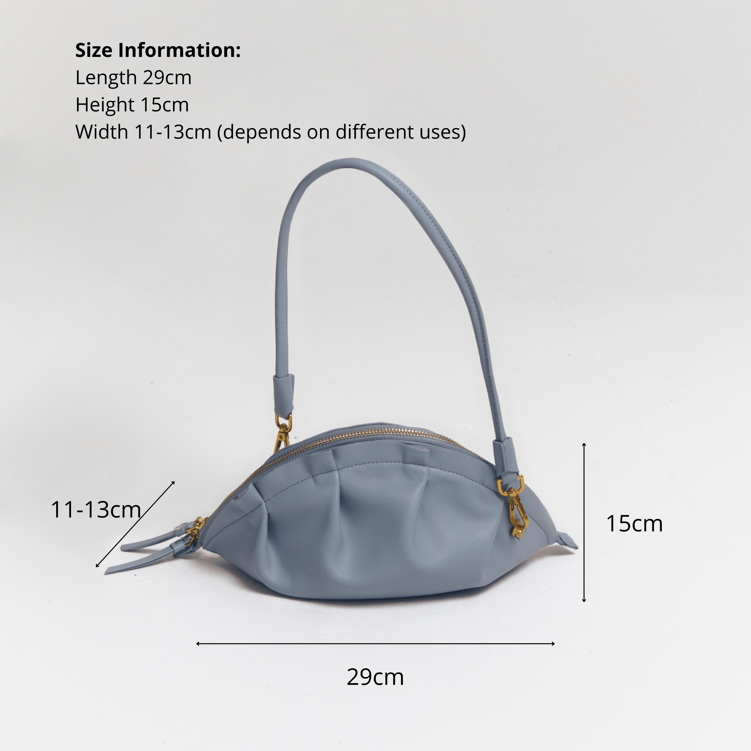 Bolso Gyoza Mediano  Azul Bebé