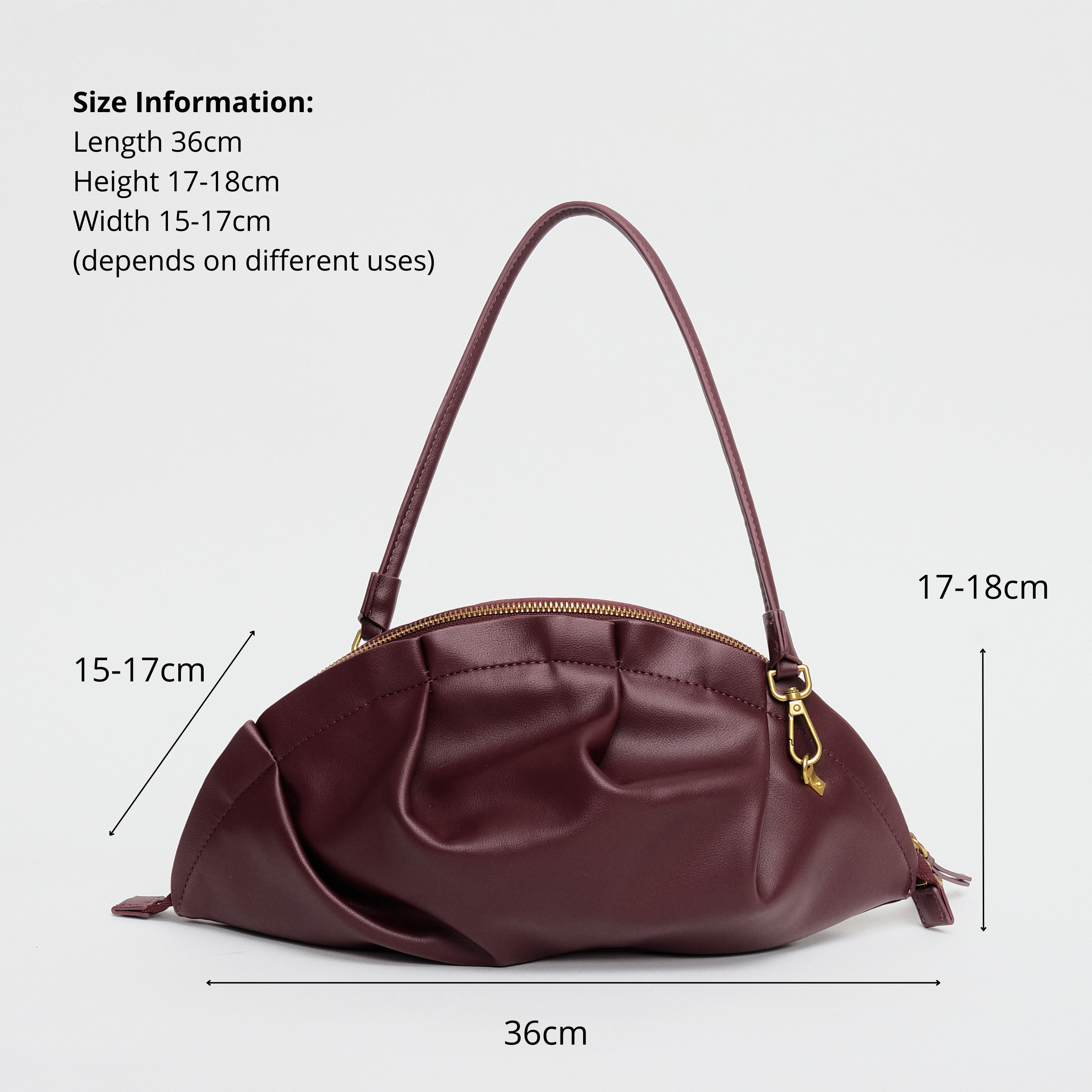 Bolso Gyoza Grande Burdeos