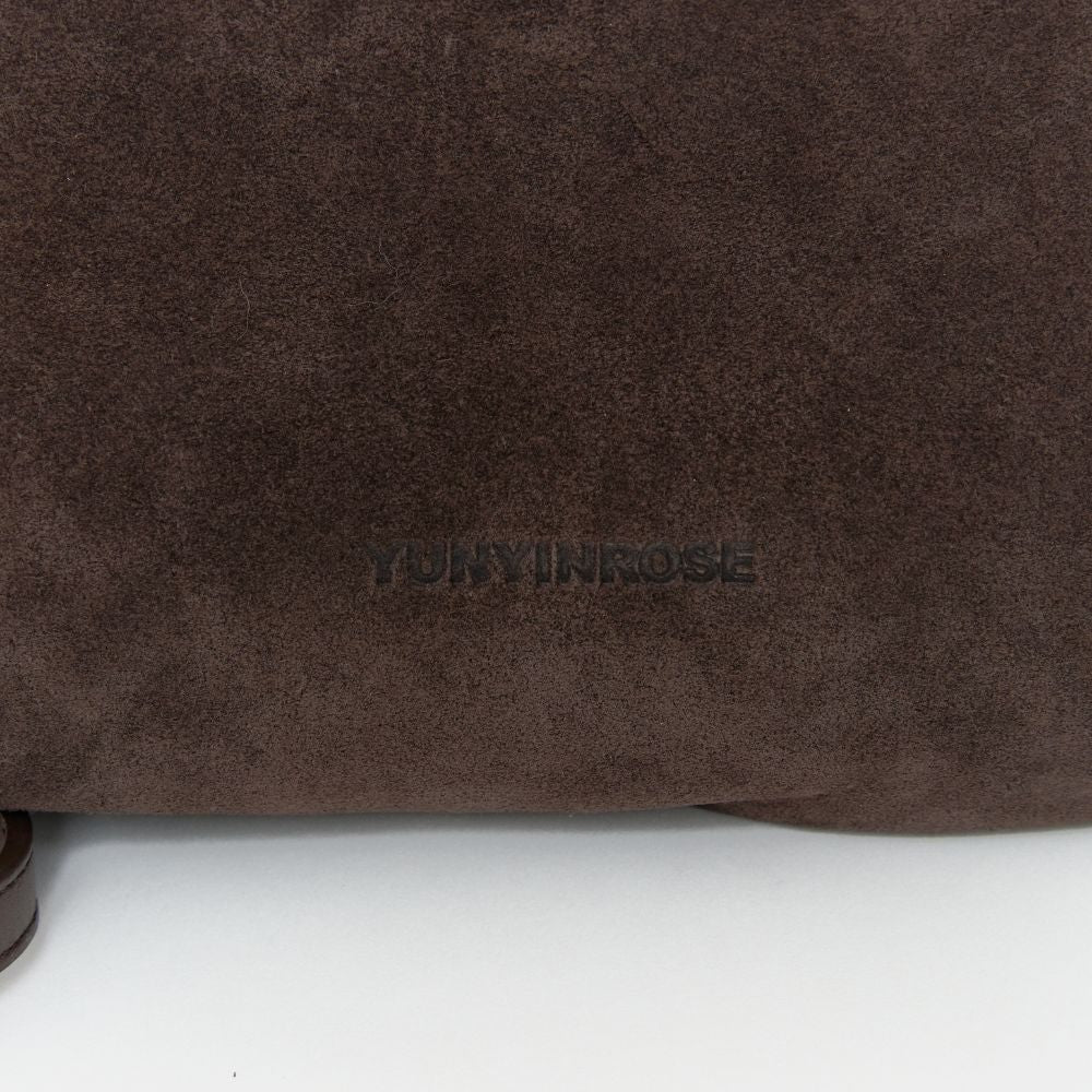 Bolso Gyoza Ante y Piel Cacao