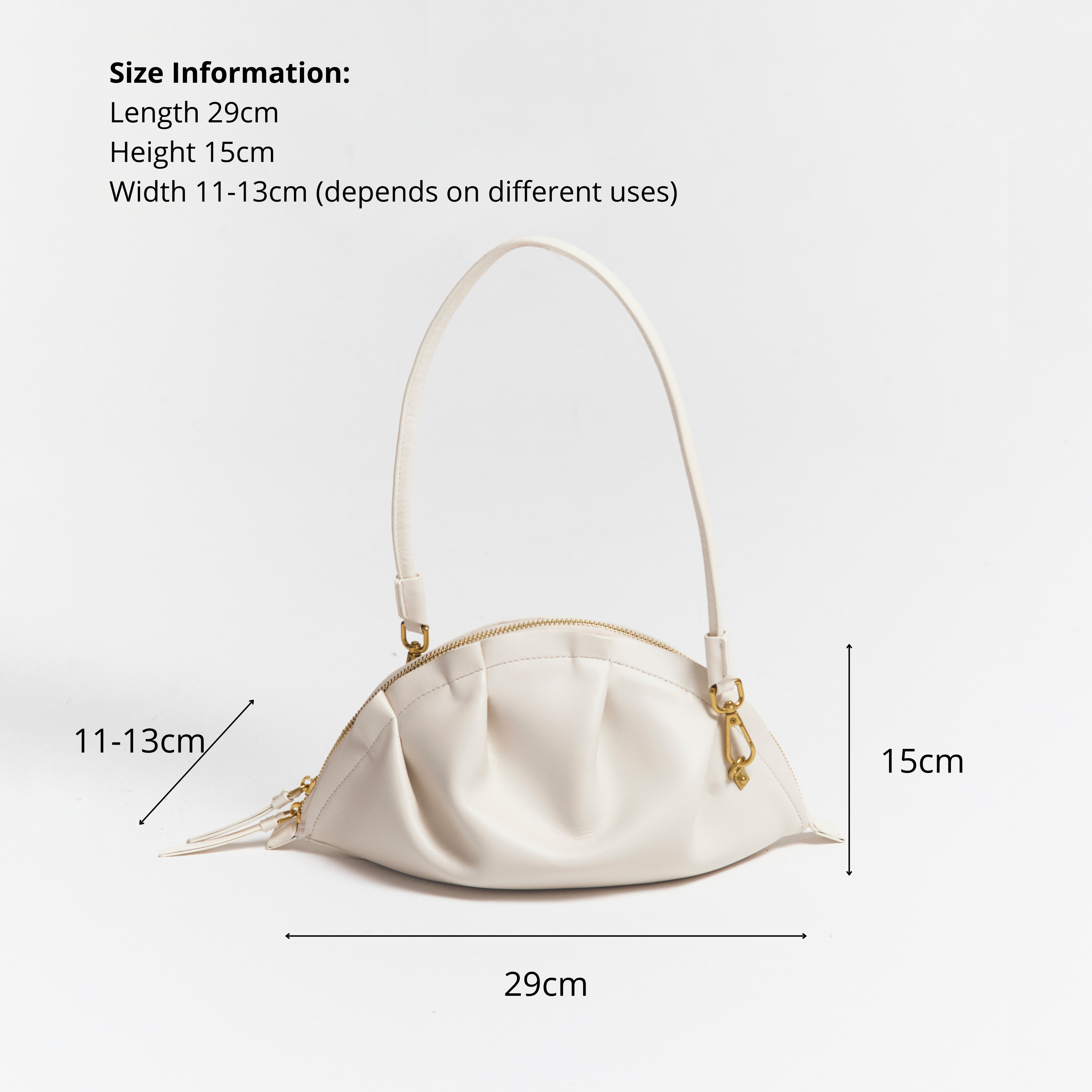 Bolso Gyoza Mediano  Blanco Marfil