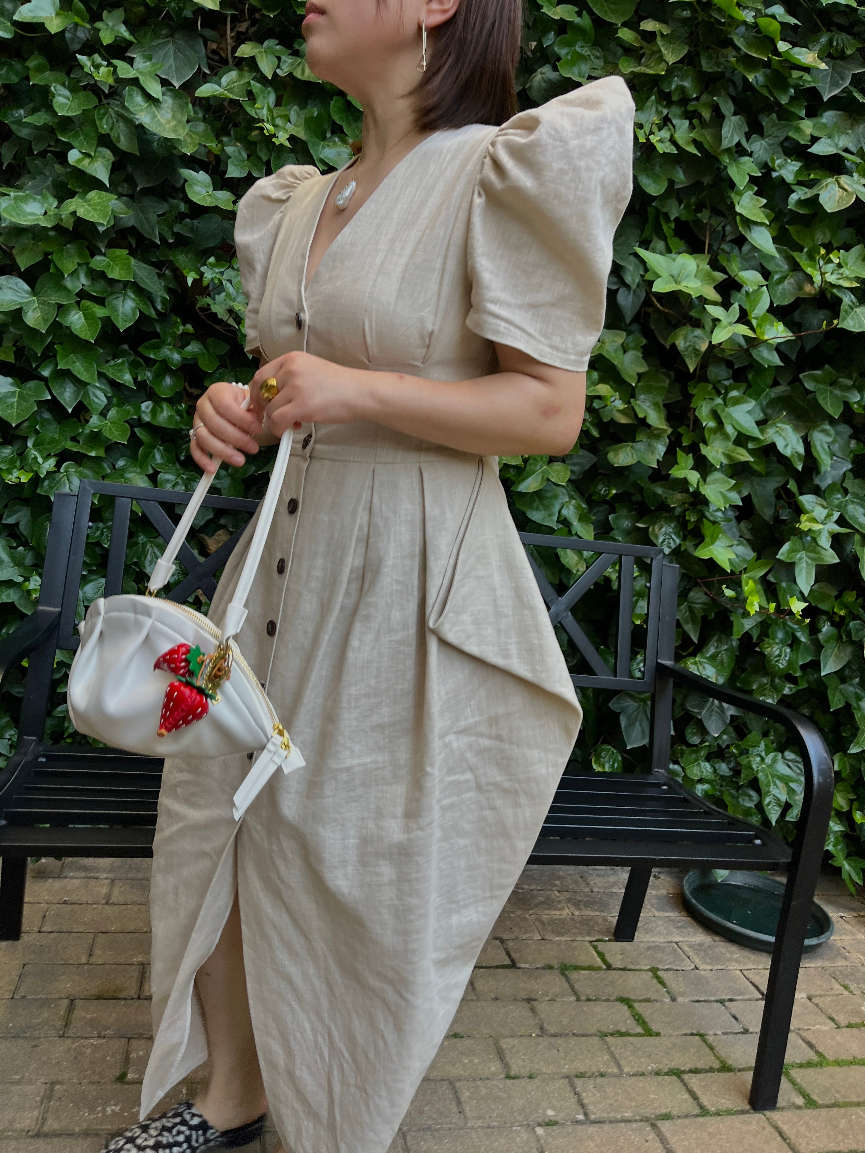 Bolso Gyoza Mediano  Blanco Marfil