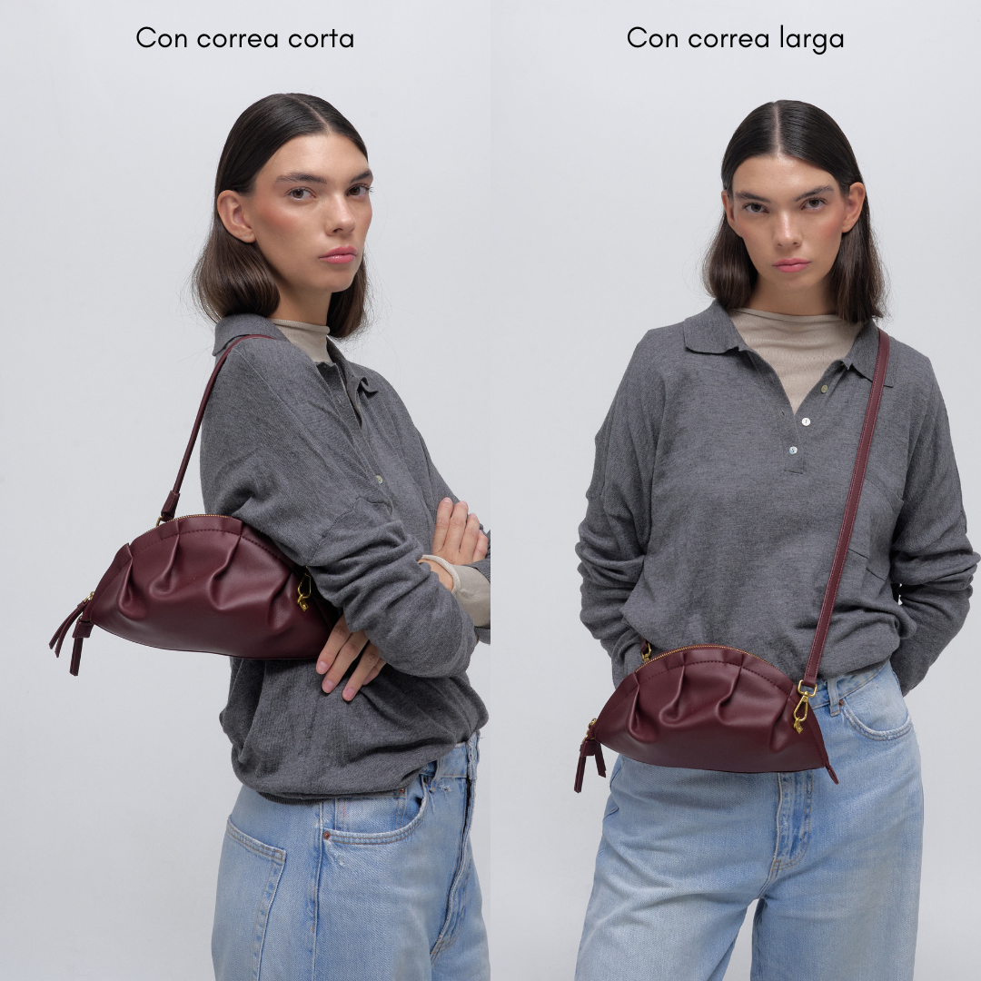 Bolso Gyoza Mediano Burdeos
