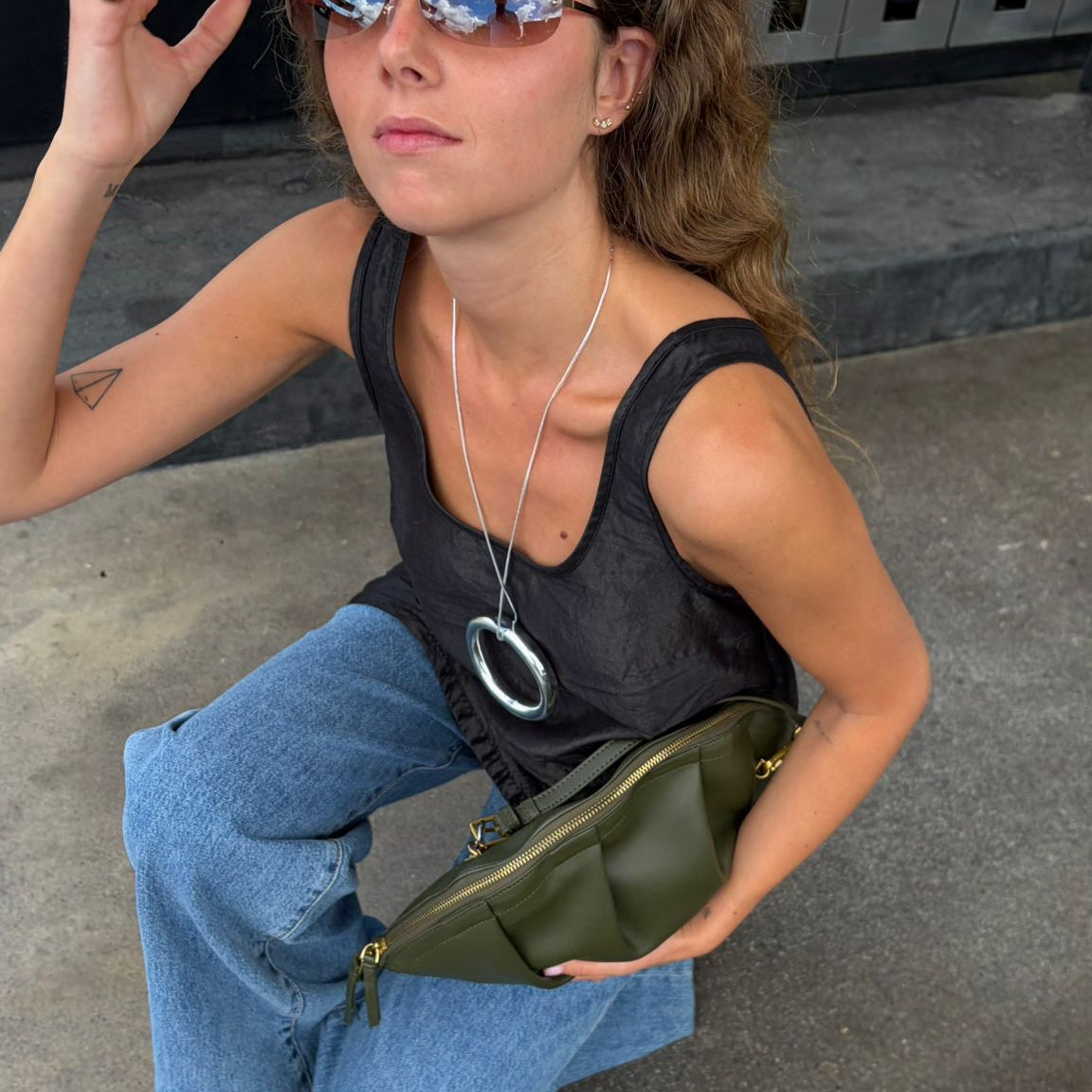 Bolso Gyoza Grande Kaki