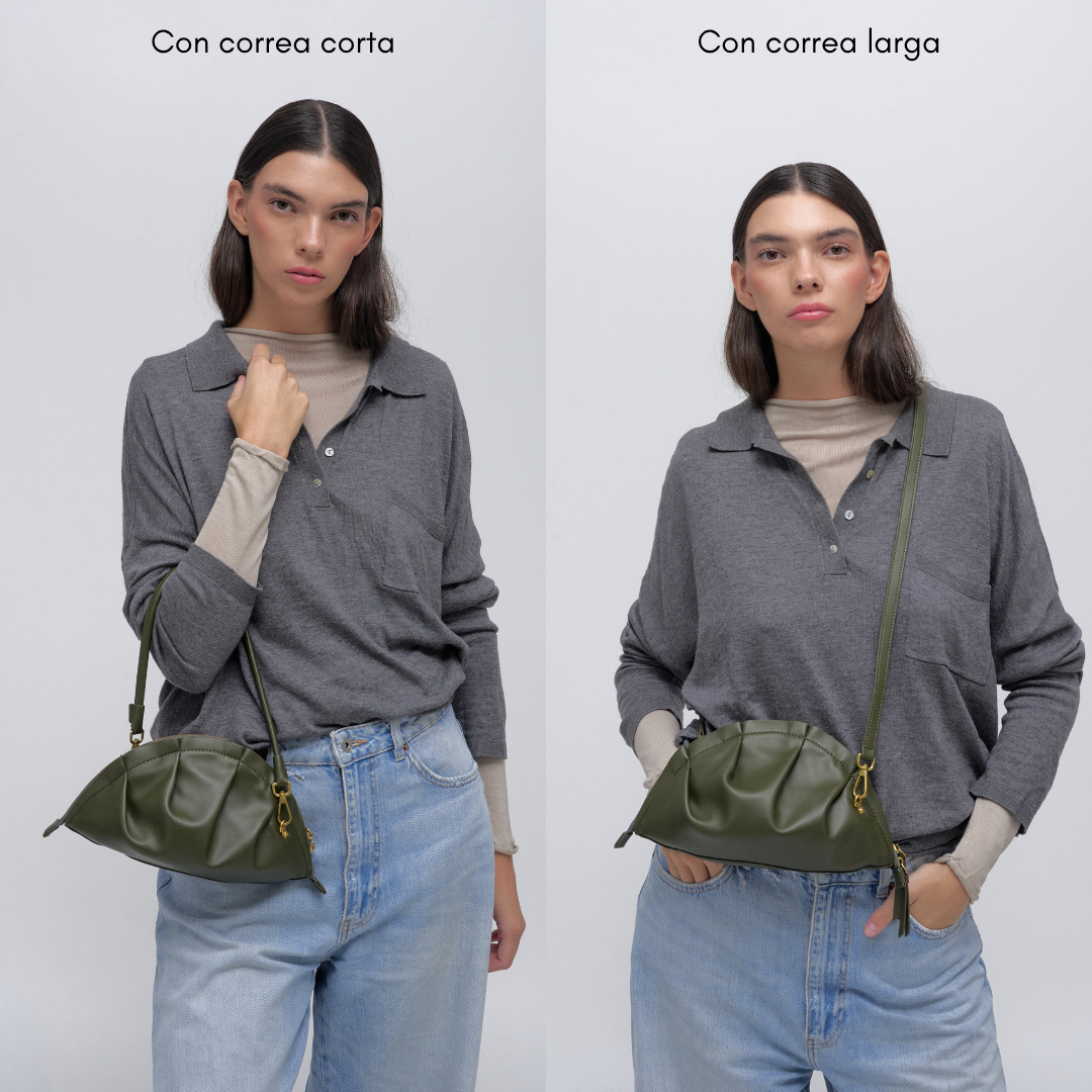 Bolso Gyoza Mediano Verde Kaki
