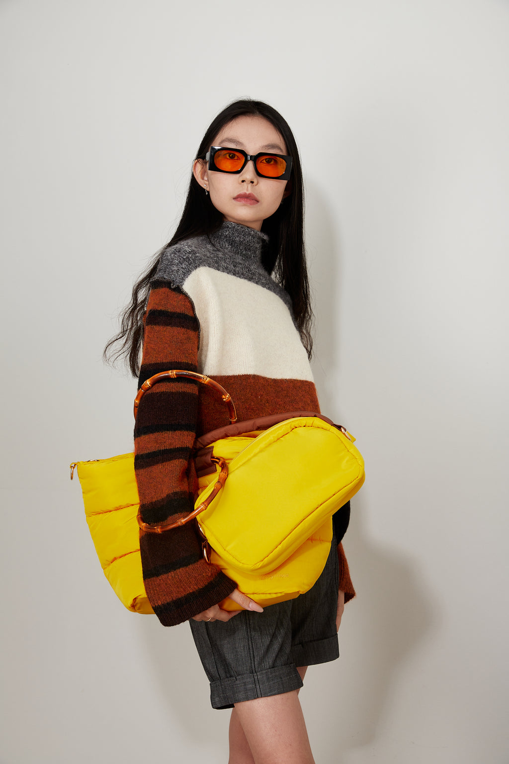 Dana 2 en 1 bolso acolchado amarillo