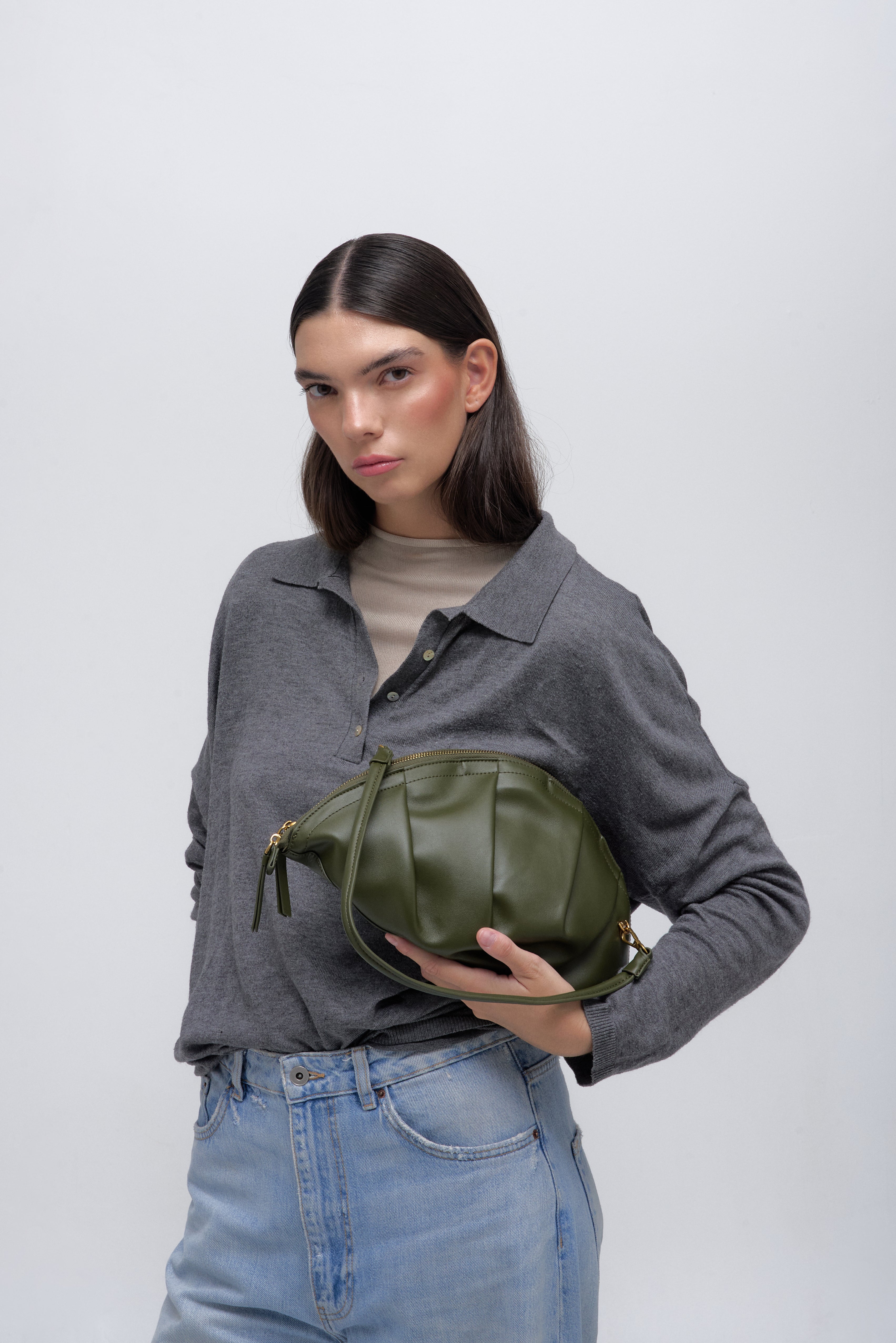 Bolso de Gyoza Grande Kaki