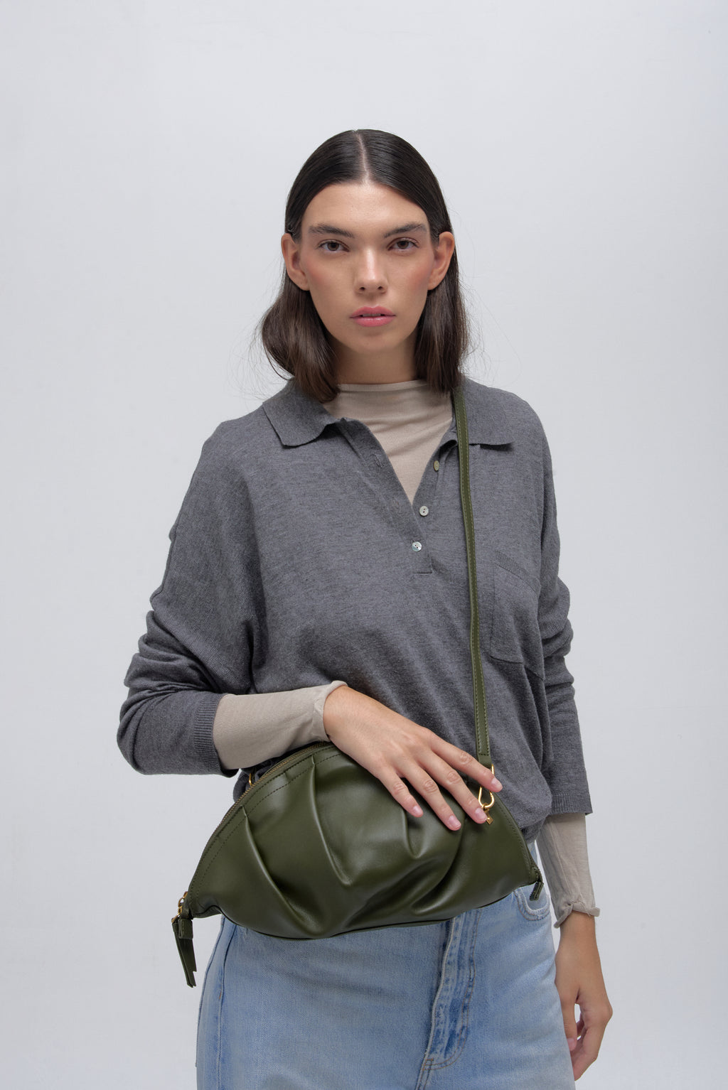 Bolso de Gyoza Grande Kaki