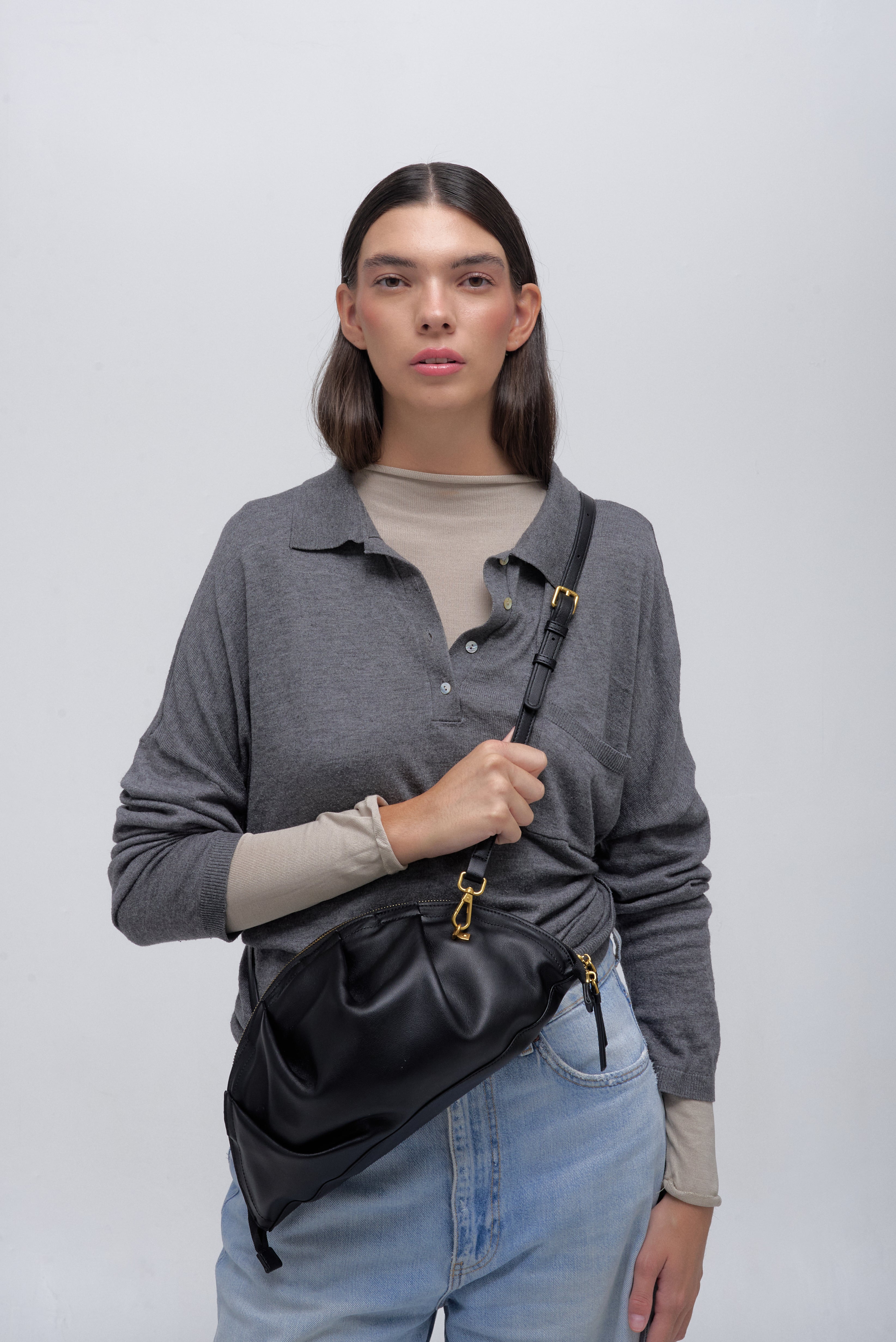 Bolso de Gyoza Grande Negro