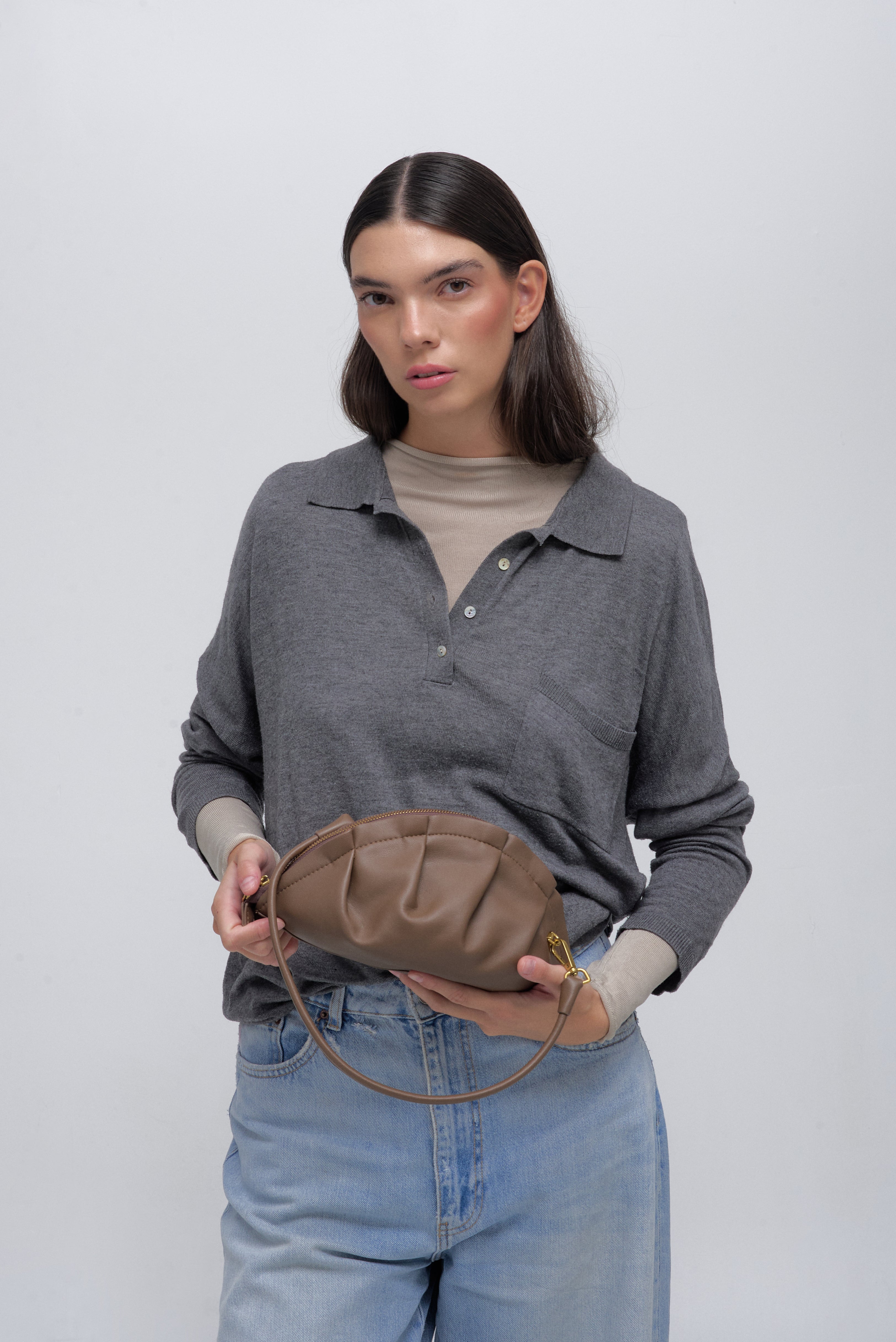 Bolso Gyoza Mediano Topo