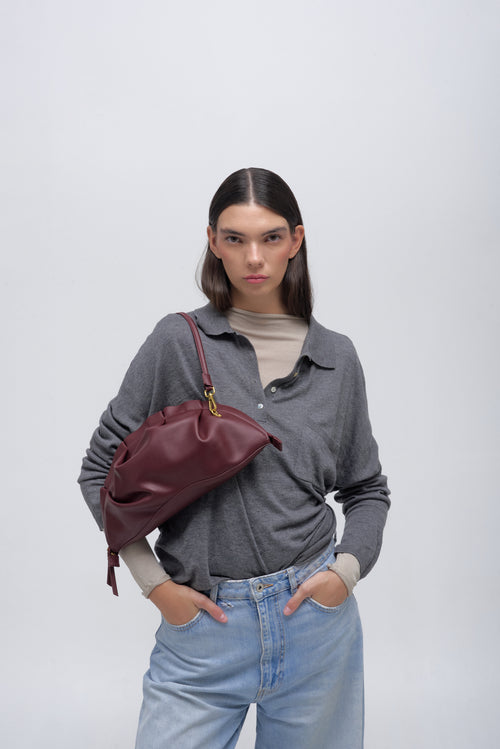 Bolso de Gyoza Grande Burdeos