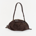 Bolso Gyoza Ante y Piel Cacao
