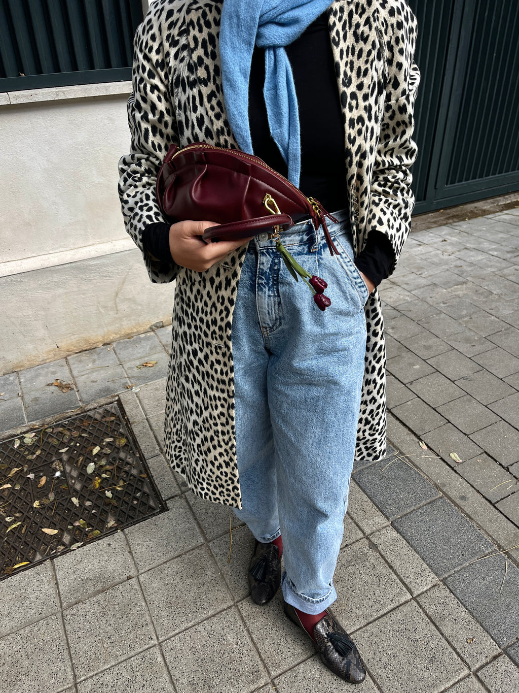 Bolso Gyoza Mediano Burdeos