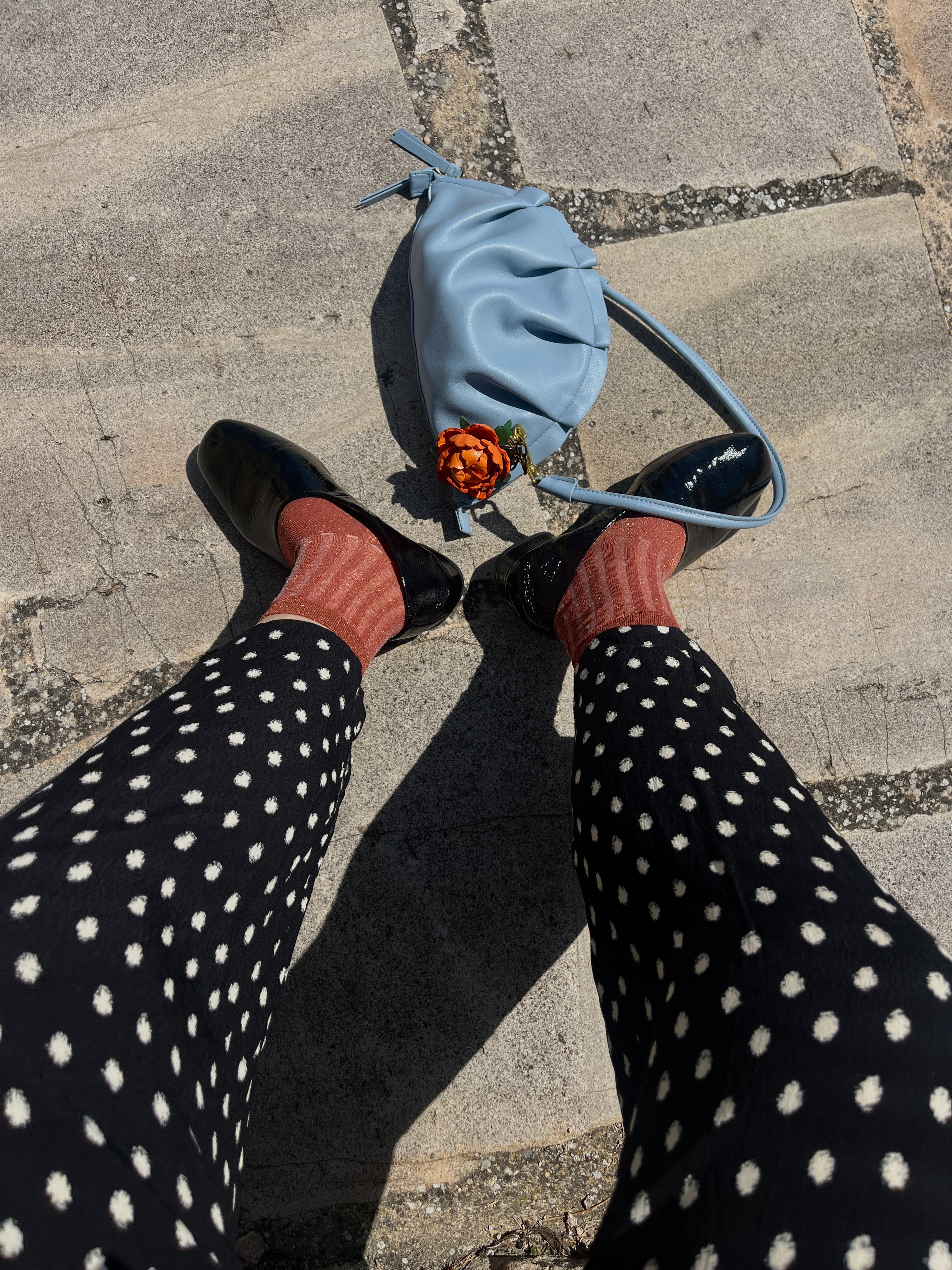 Bolso Gyoza Mediano  Azul Bebé