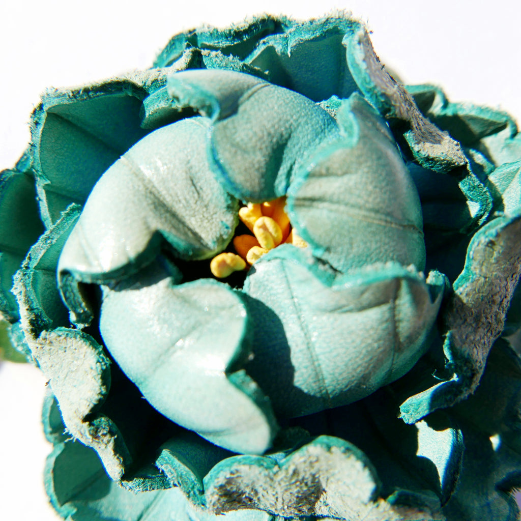 Charm de piel flore Mudan azul