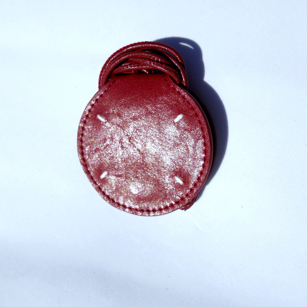 Colgante piel para gafas rojo