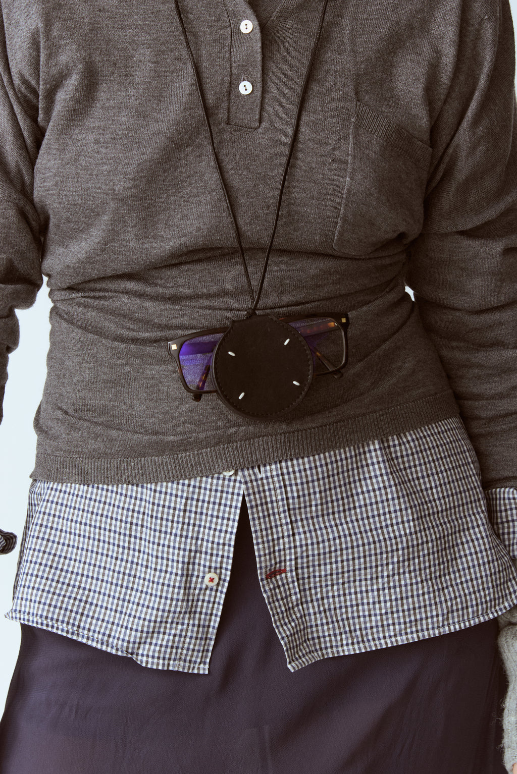 Colgante piel para gafas negro