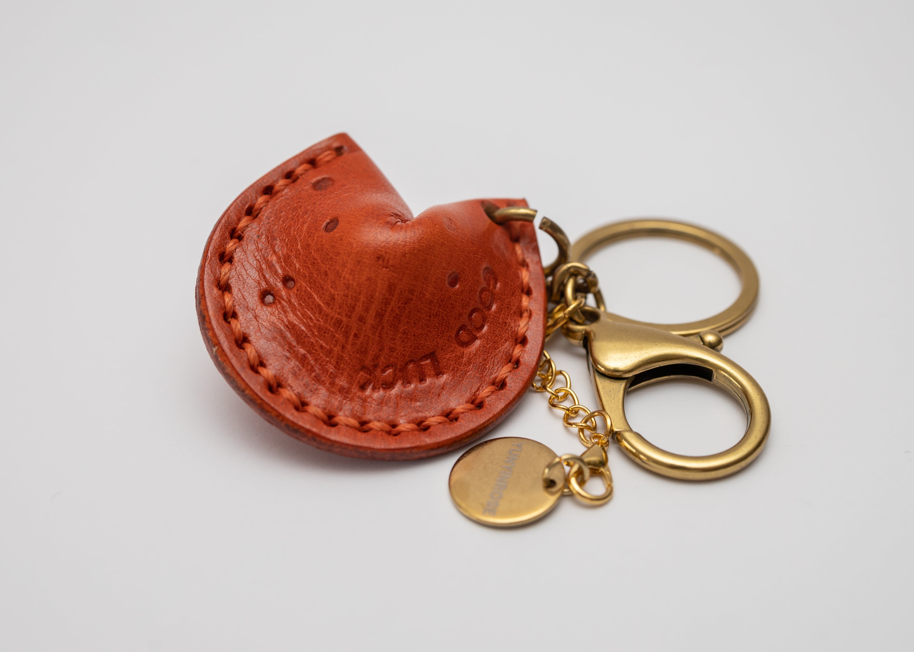 Charm de piel Galleta de la Fortuna naranja