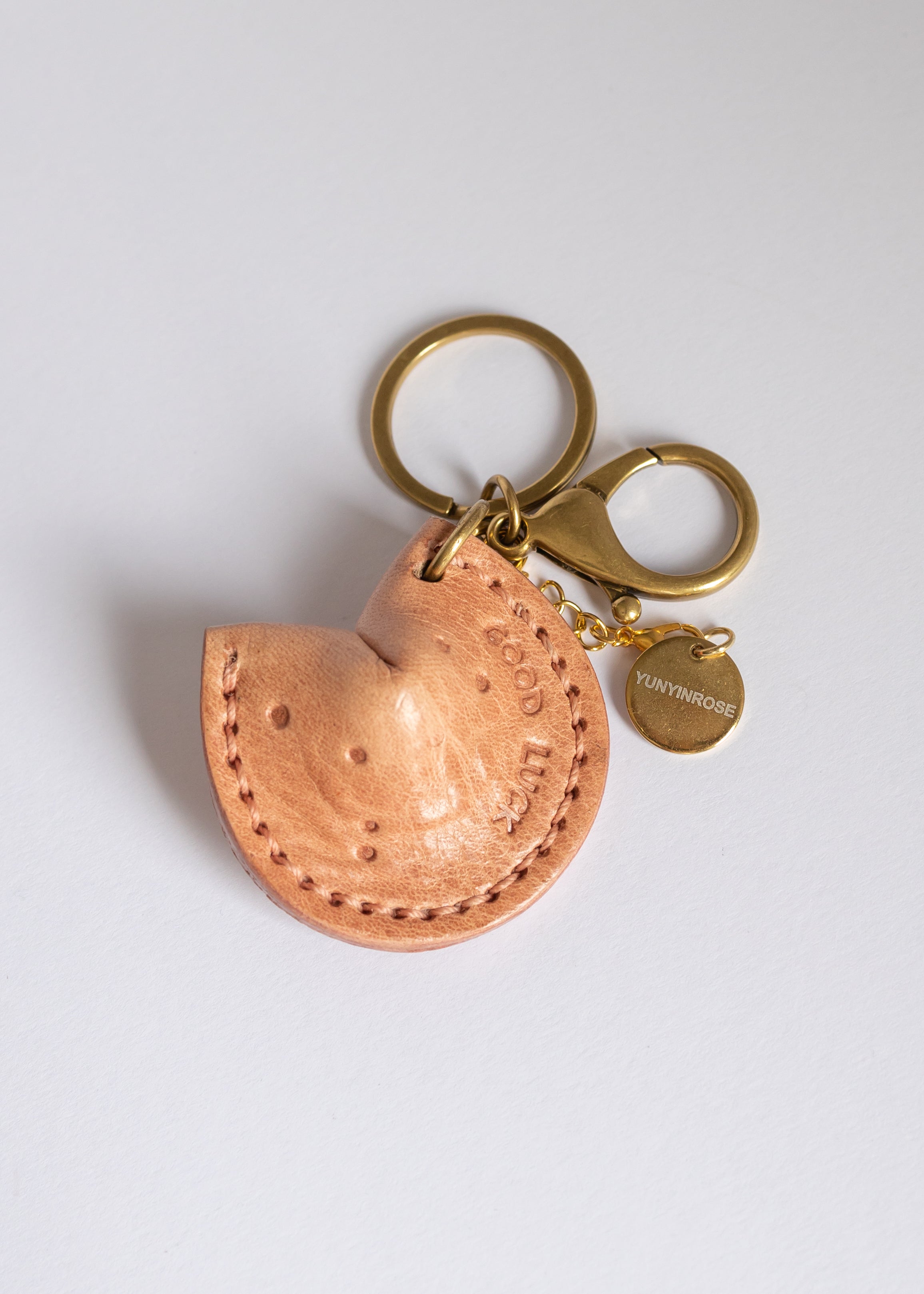 Charm de piel Galleta de la Fortuna rosa