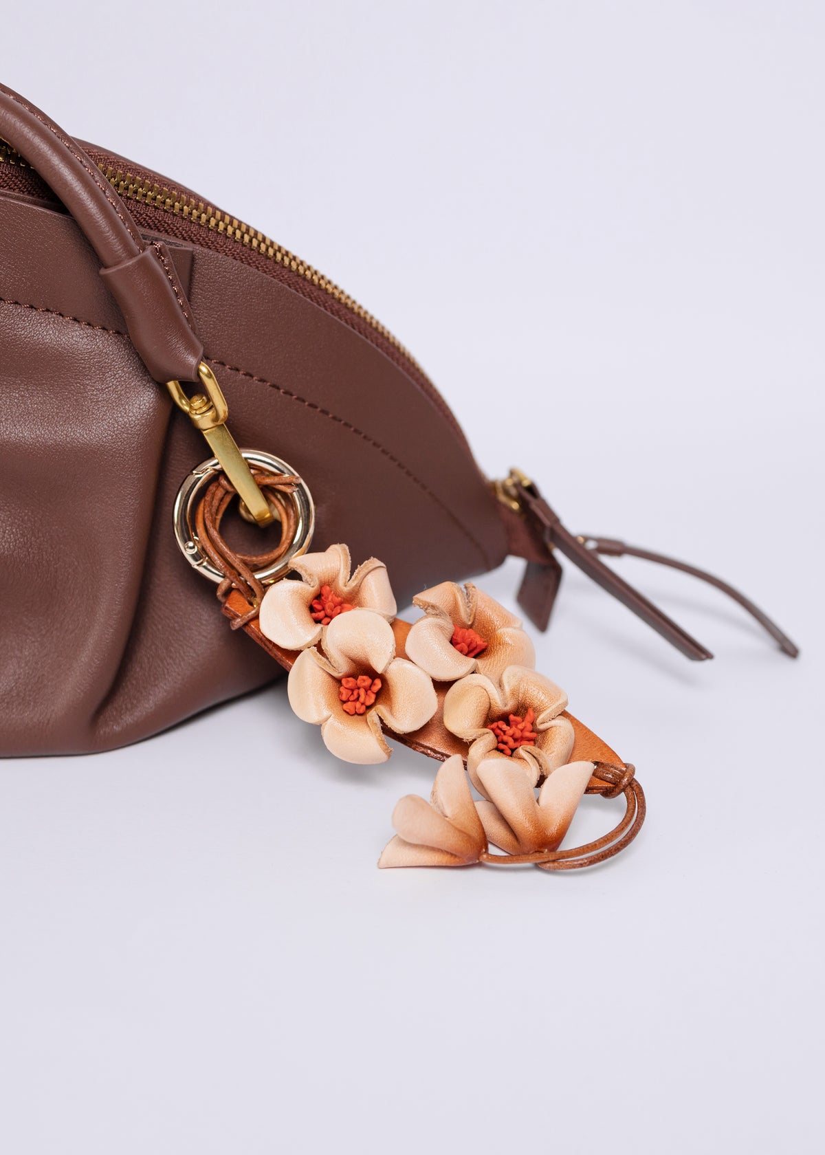 Charm de piel flore de Guihua caramelo