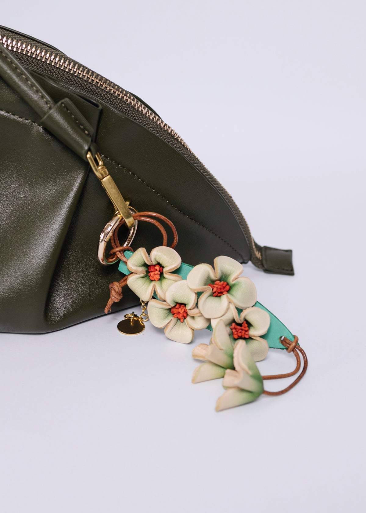 Charm de piel flore de Guihua verde