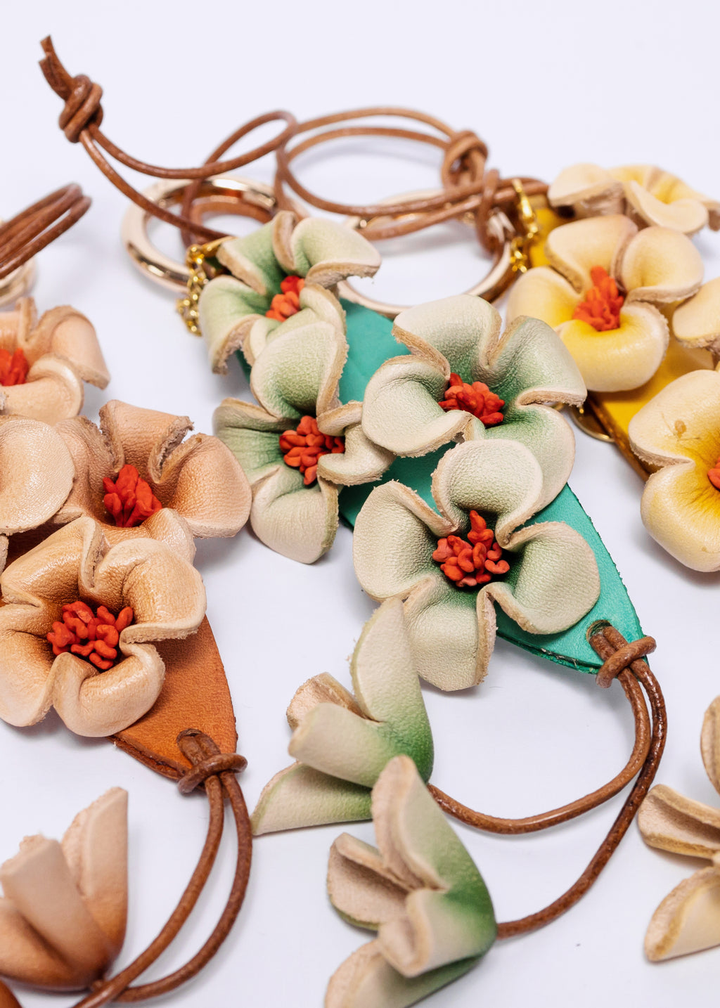 Charm de piel flore de Guihua caramelo