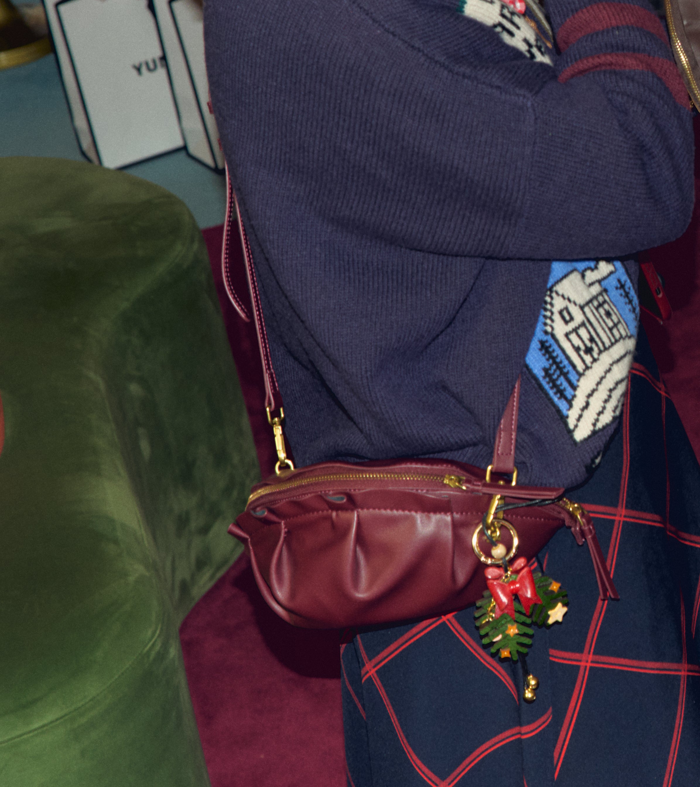 Christmas Edition-Charm de piel navidad lazo