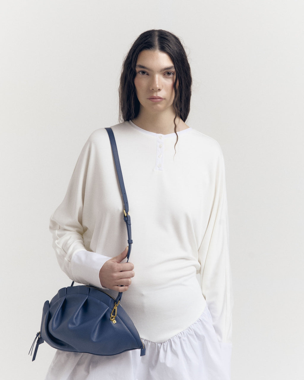 Bolso de Gyoza Grande Azul Zafiro