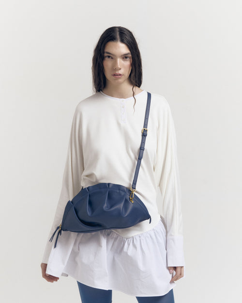 Bolso de Gyoza Grande Azul Zafiro